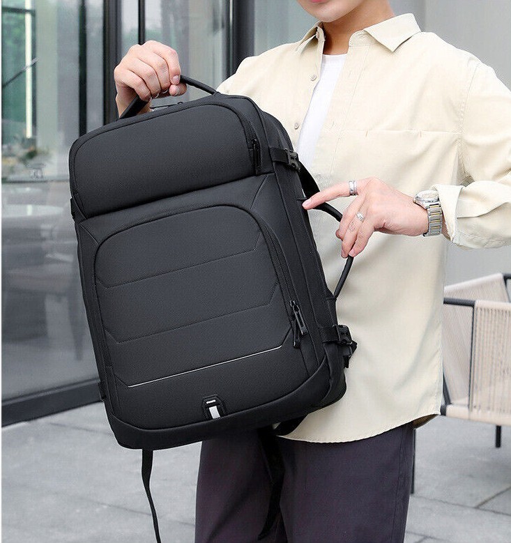 Men’s Business Backpack Expandable 28L To 35L Water-Resistant Fits 17″ Laptop