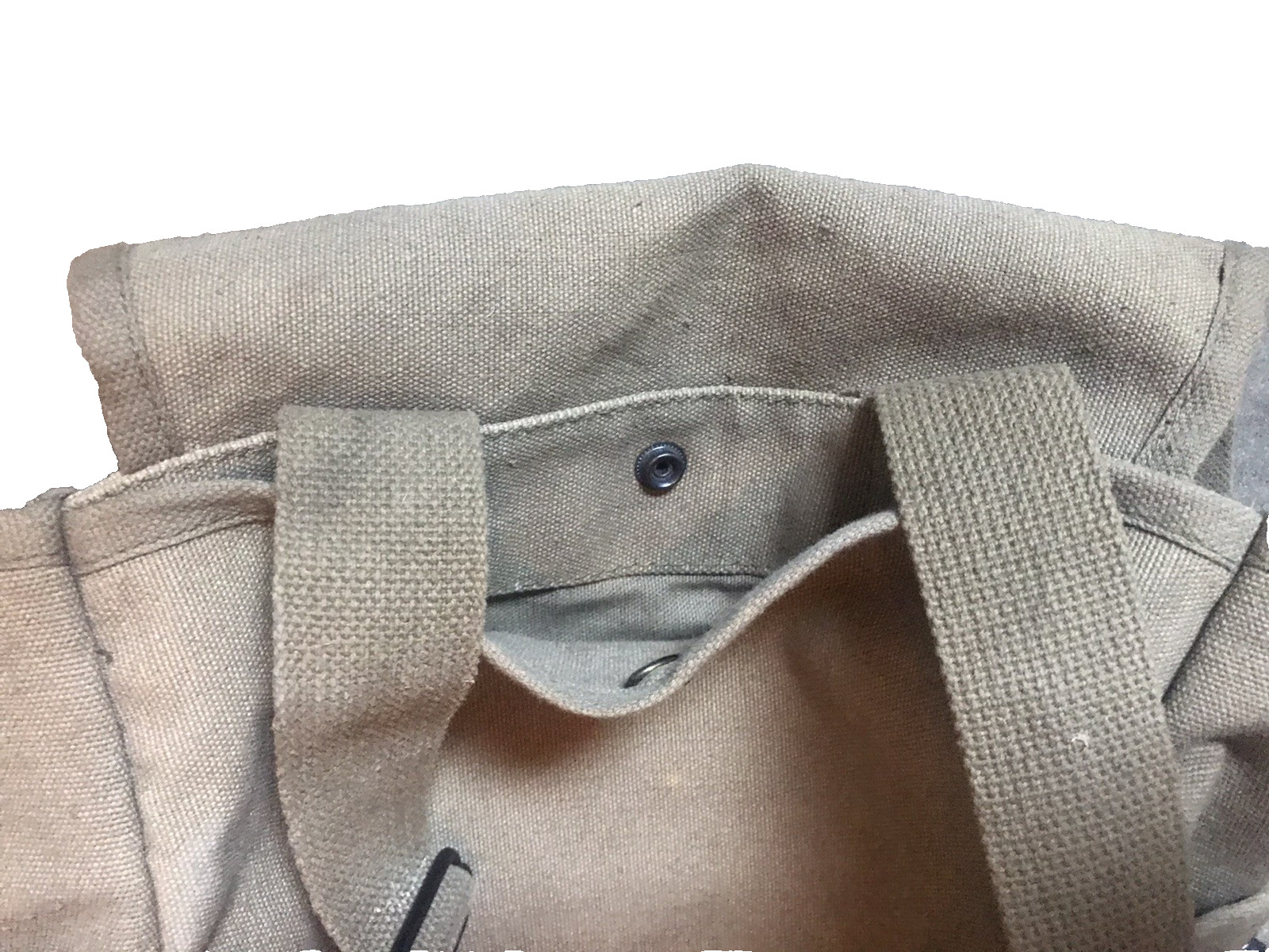 Vintage Military Canvas Backpack Rucksack Olive Drab Field Pack 12x10x5 in