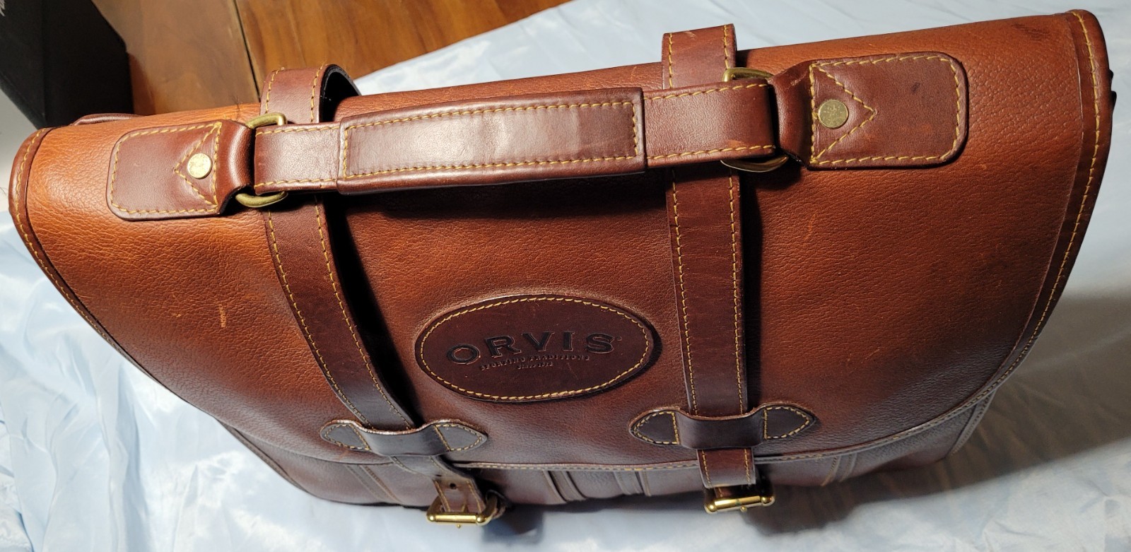 Orvis Leather Briefcase / saddle bag