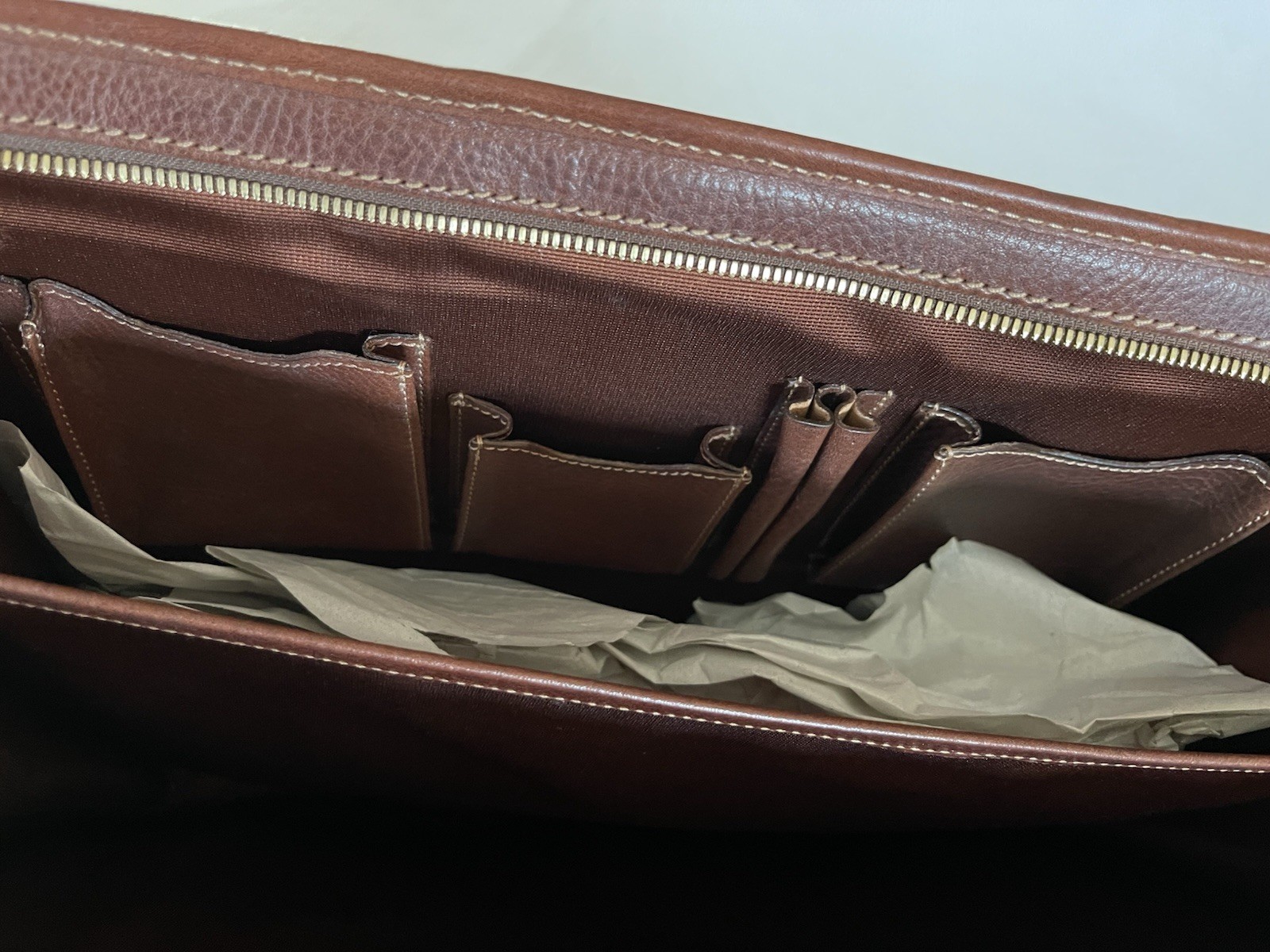 Cole Haan Collection Special Edition Drop Handle Laptop Clutch,saddle Tan, Mens