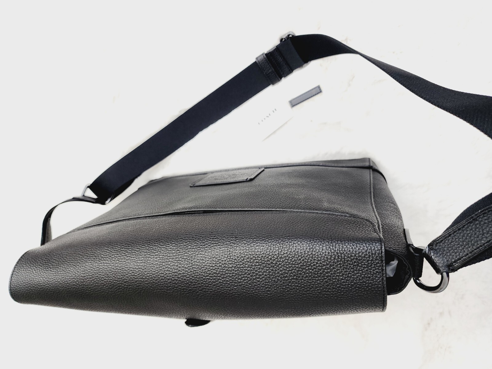 Coach Hudson Messenger Men’s Bag Pebble Leather Black 88892 Unisex Authentic
