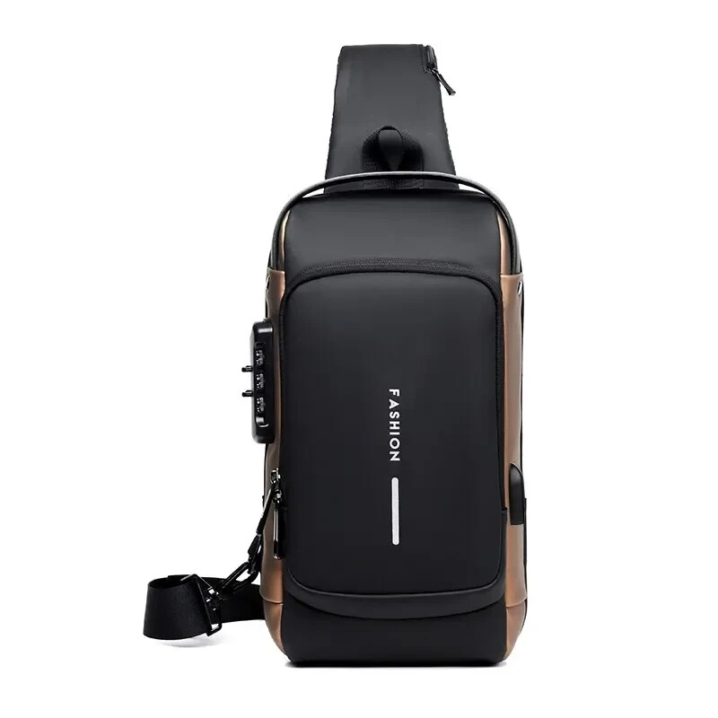Cross Body Shoulder Bag Waterproof Multifunction Anti Theft USB Bag