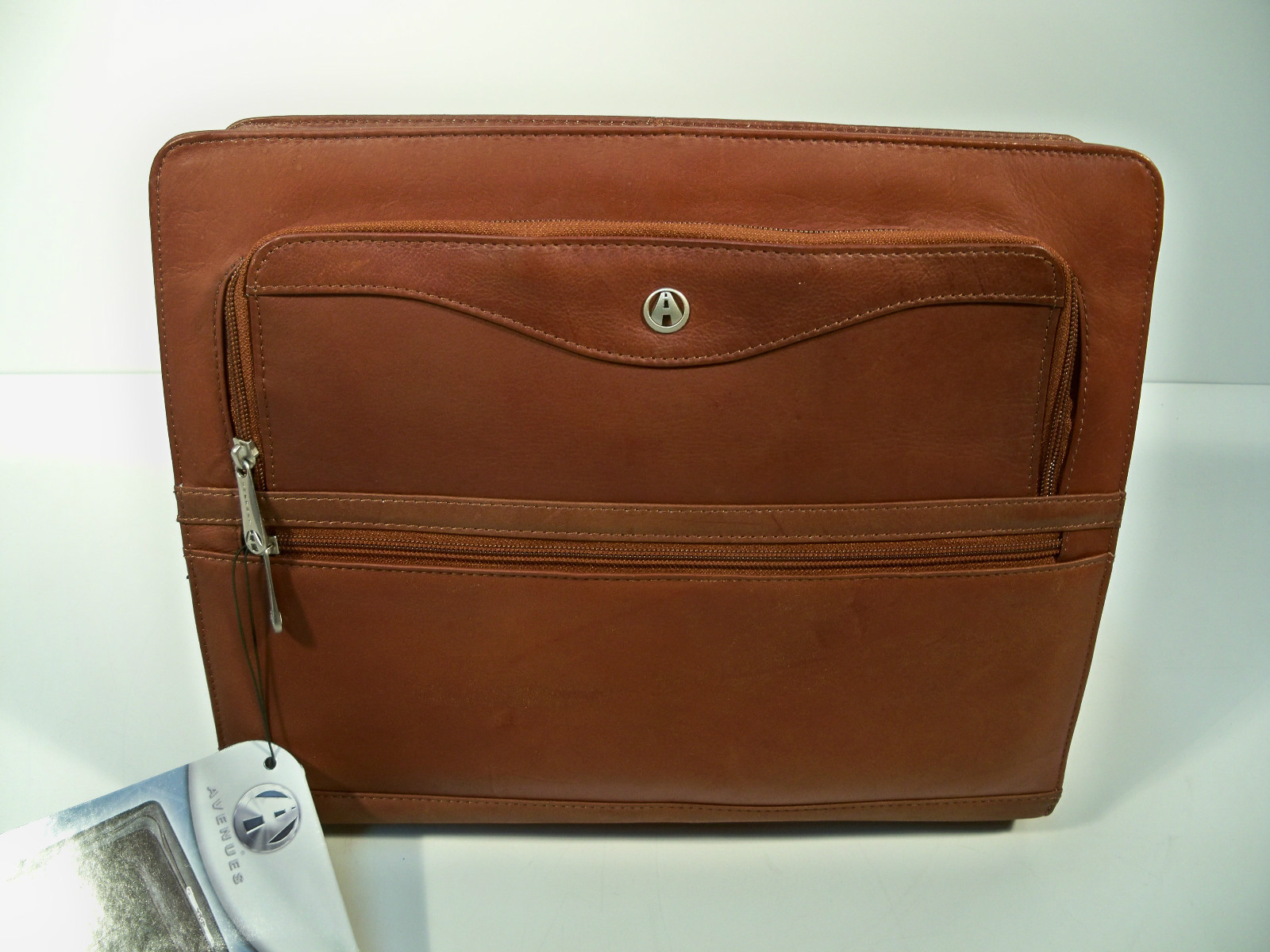 Full Grain Leather Fan File Folio Portfolio, In Brown, Red-Brown or Black-Brown