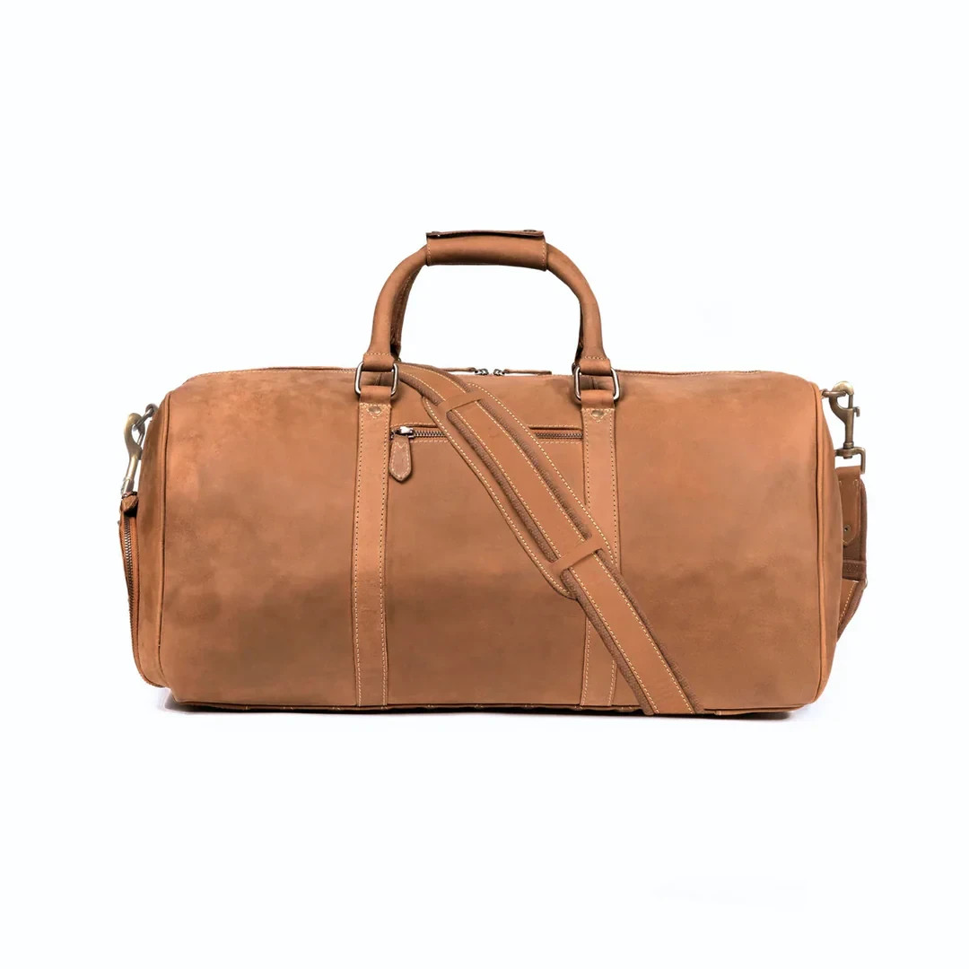 Premium Class Mens Leather Duffle Travel Bag 100 Real Leather