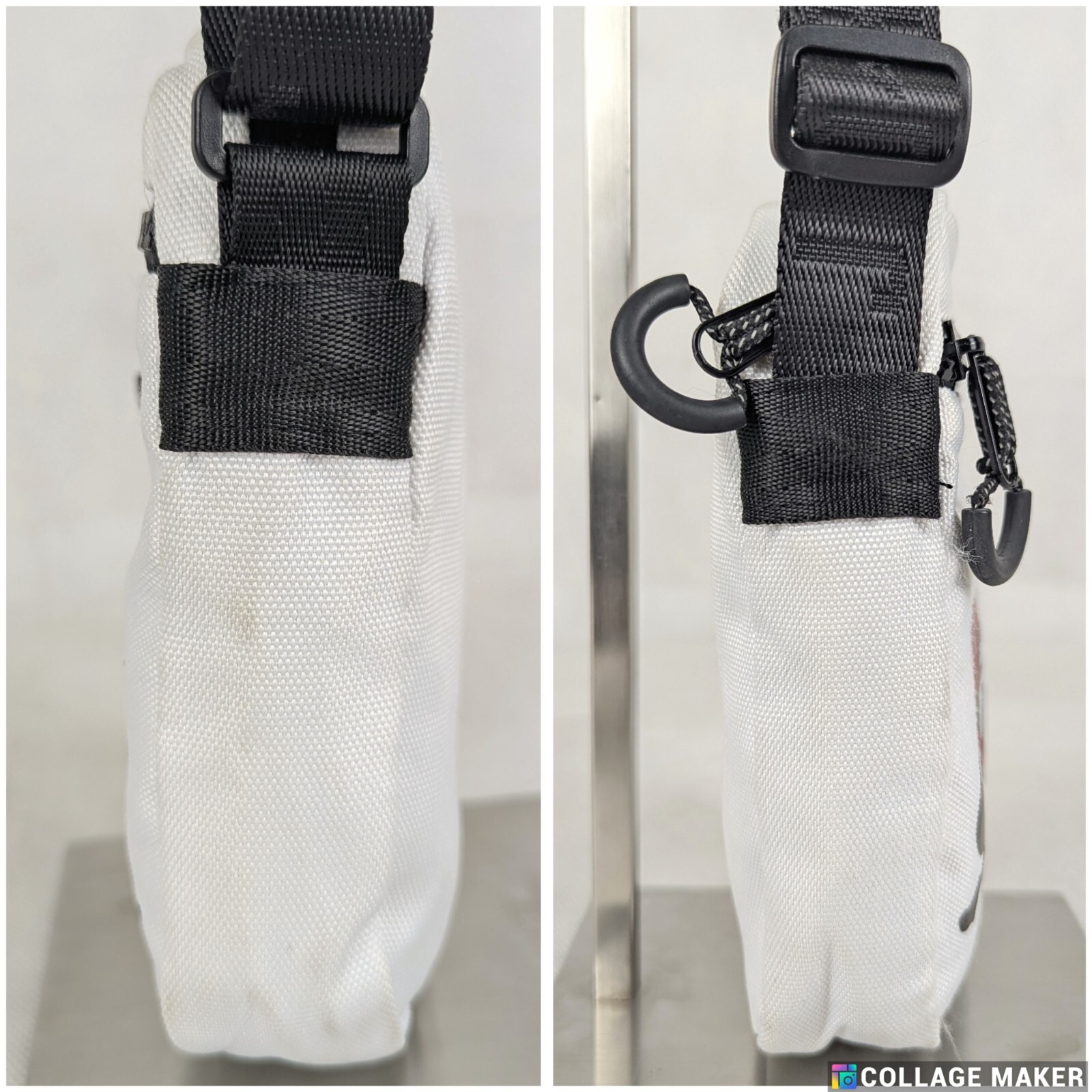 NIKE Jordan Polyester Mashup Air Small Solid Festival Crossbody White BAG