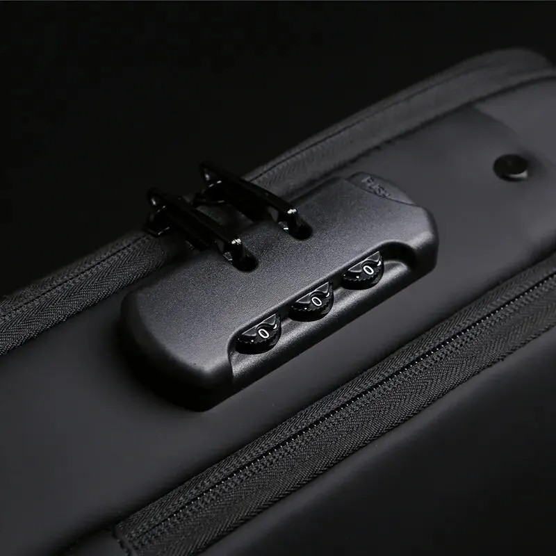 Cross Body Shoulder Bag Waterproof Multifunction Anti Theft USB Bag