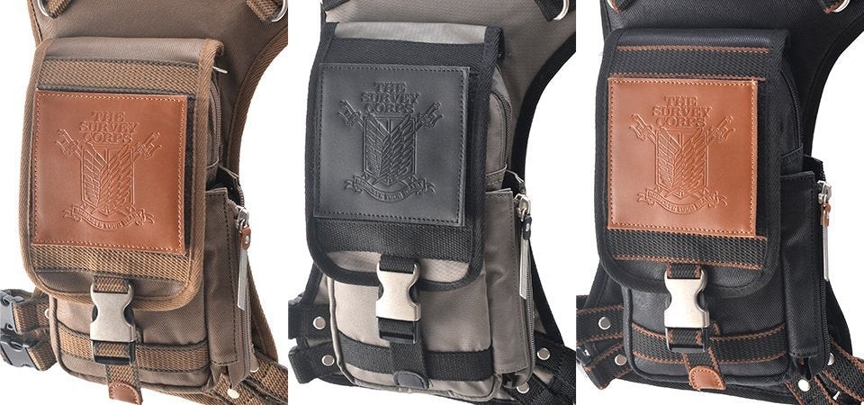Attack on Titan 3D Manever leg pouch Recon corps Khaki Japan Original
