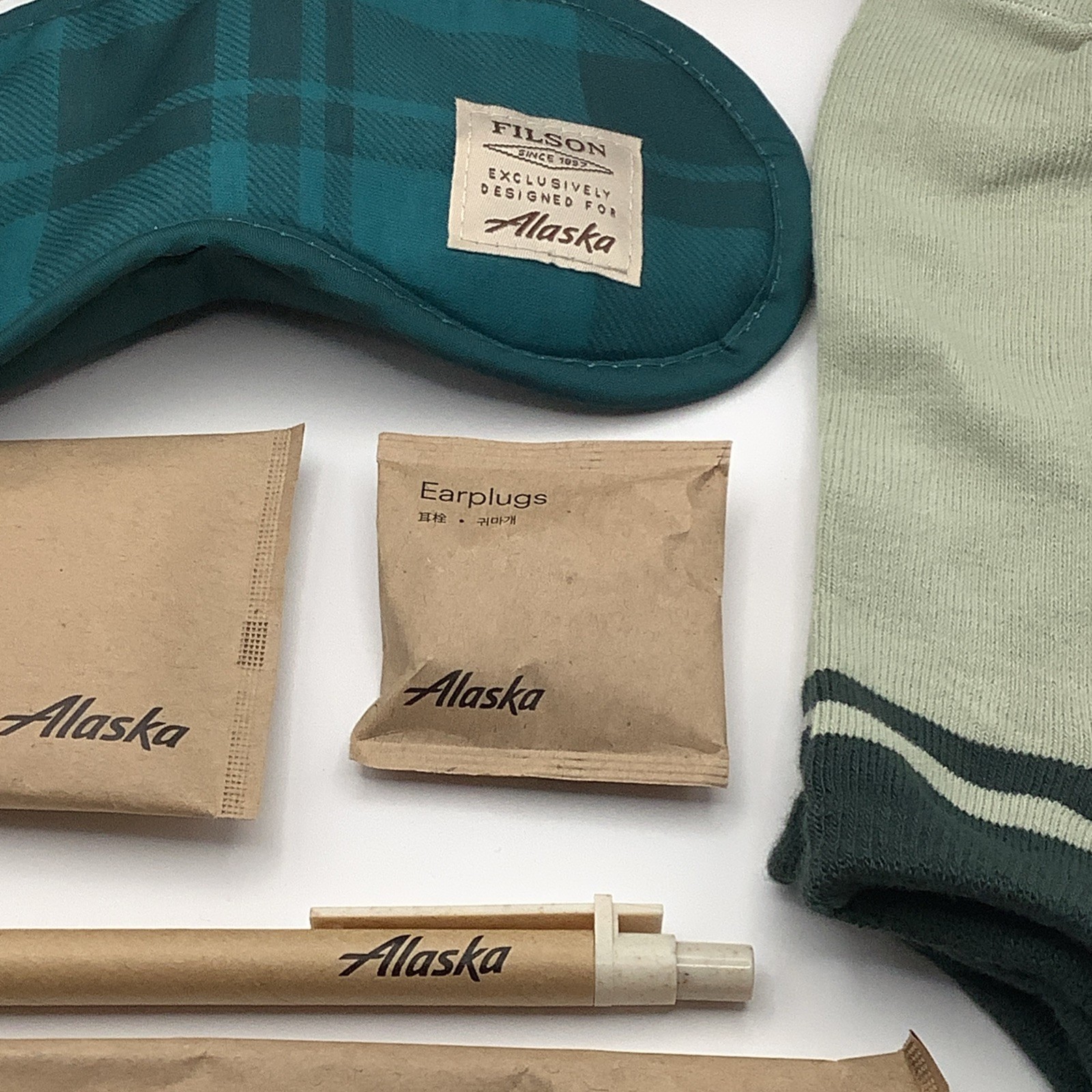 Filson + Alaska Airlines First Class Mini Rugged Twill Dopp Kit W/ Accessories