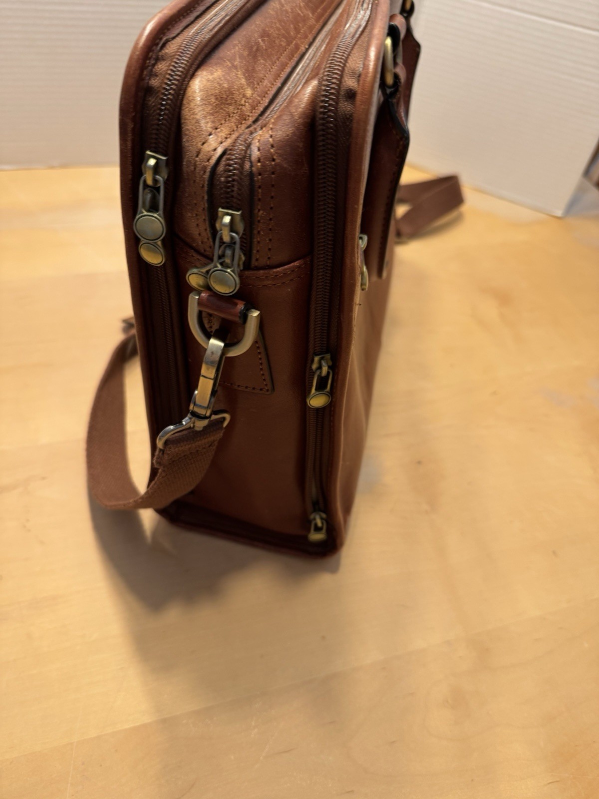 Banuce Full Grains Italian Leather Laptop Business Travel MessengerBag