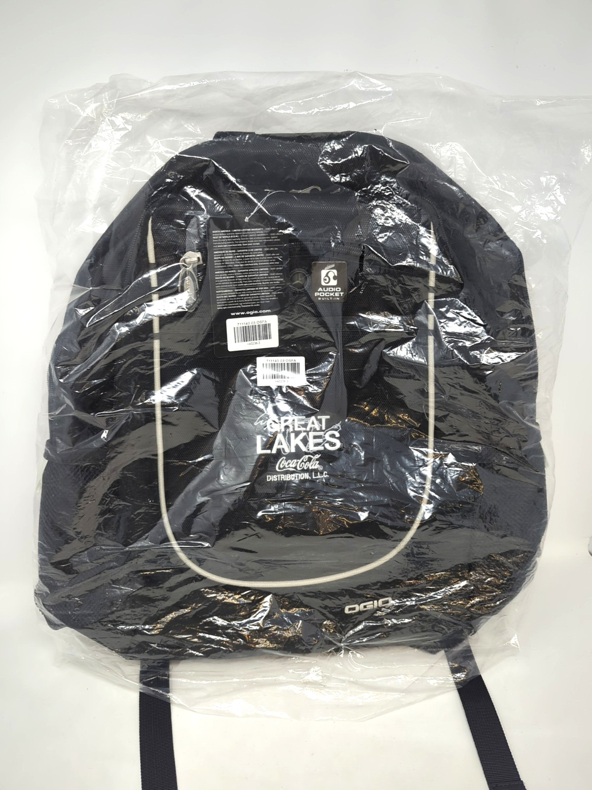 NEW OGIO Carbon Backpack with Audio Pocket Black NWT Coca Cola distribution
