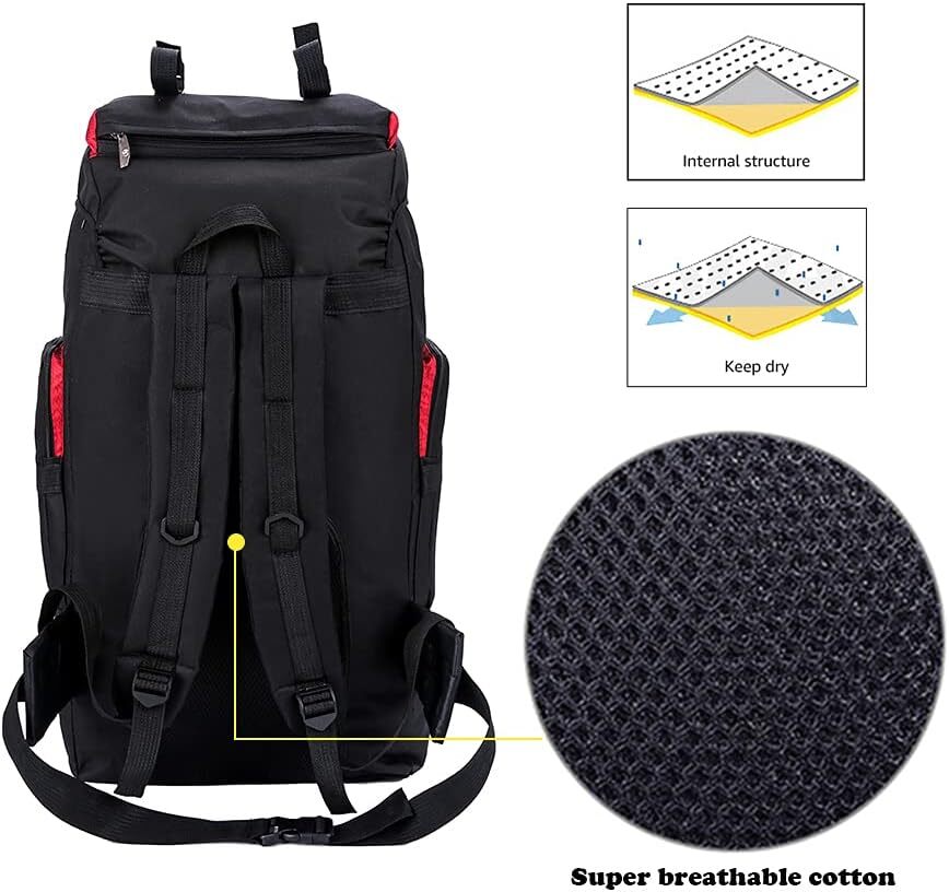 80L Military Black Tactical Backpack Rucksack Camping Hiking Bag Outdoor Travel