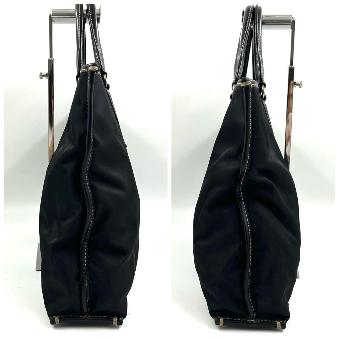 Stefanomano 883 Black Nylon Leather 2Way Business Bag A4 Shoulder Tote 45cm