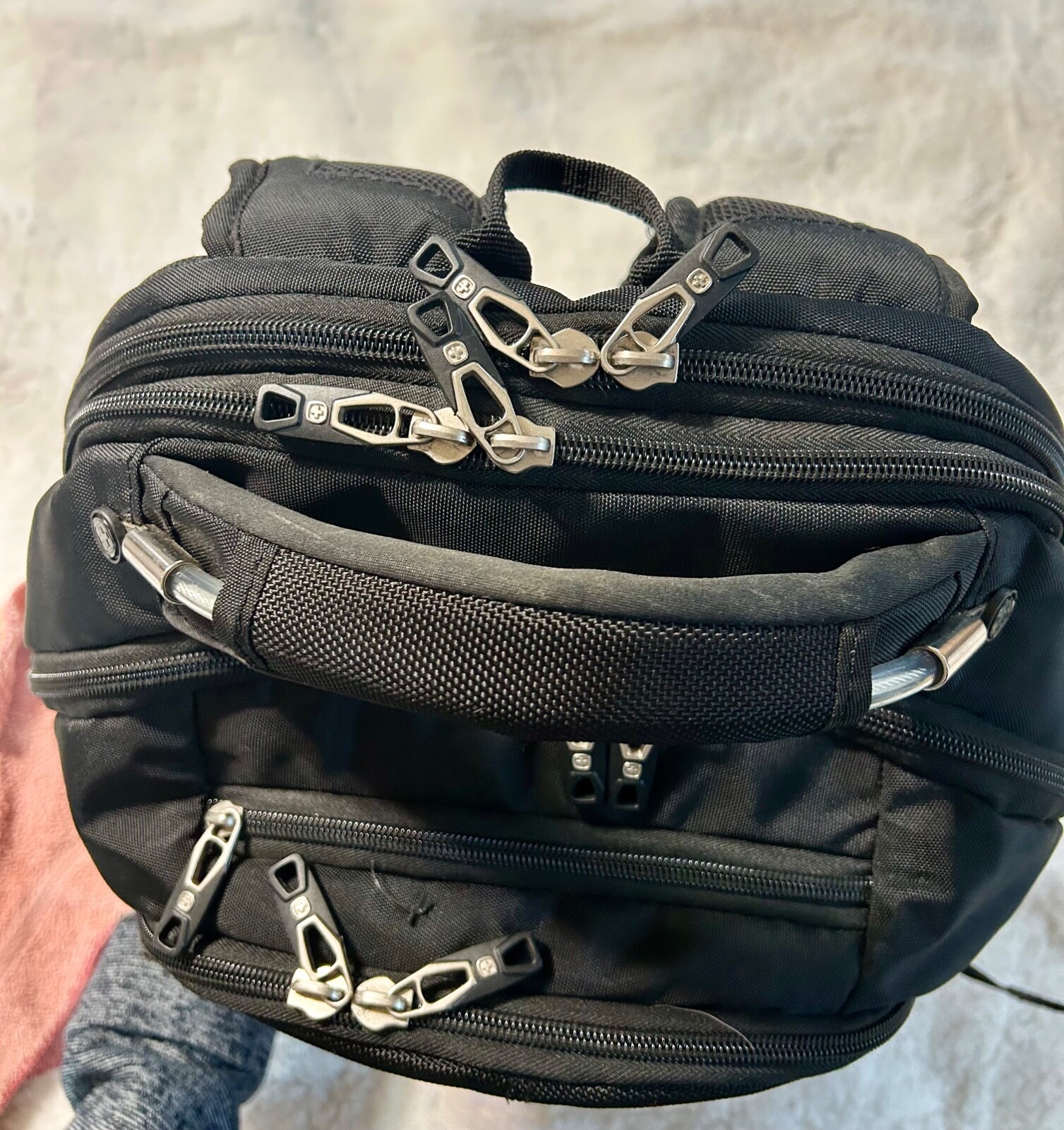 Swiss Gear Airflow ScanSmart Backpack Black Travel Laptop Bag EUC