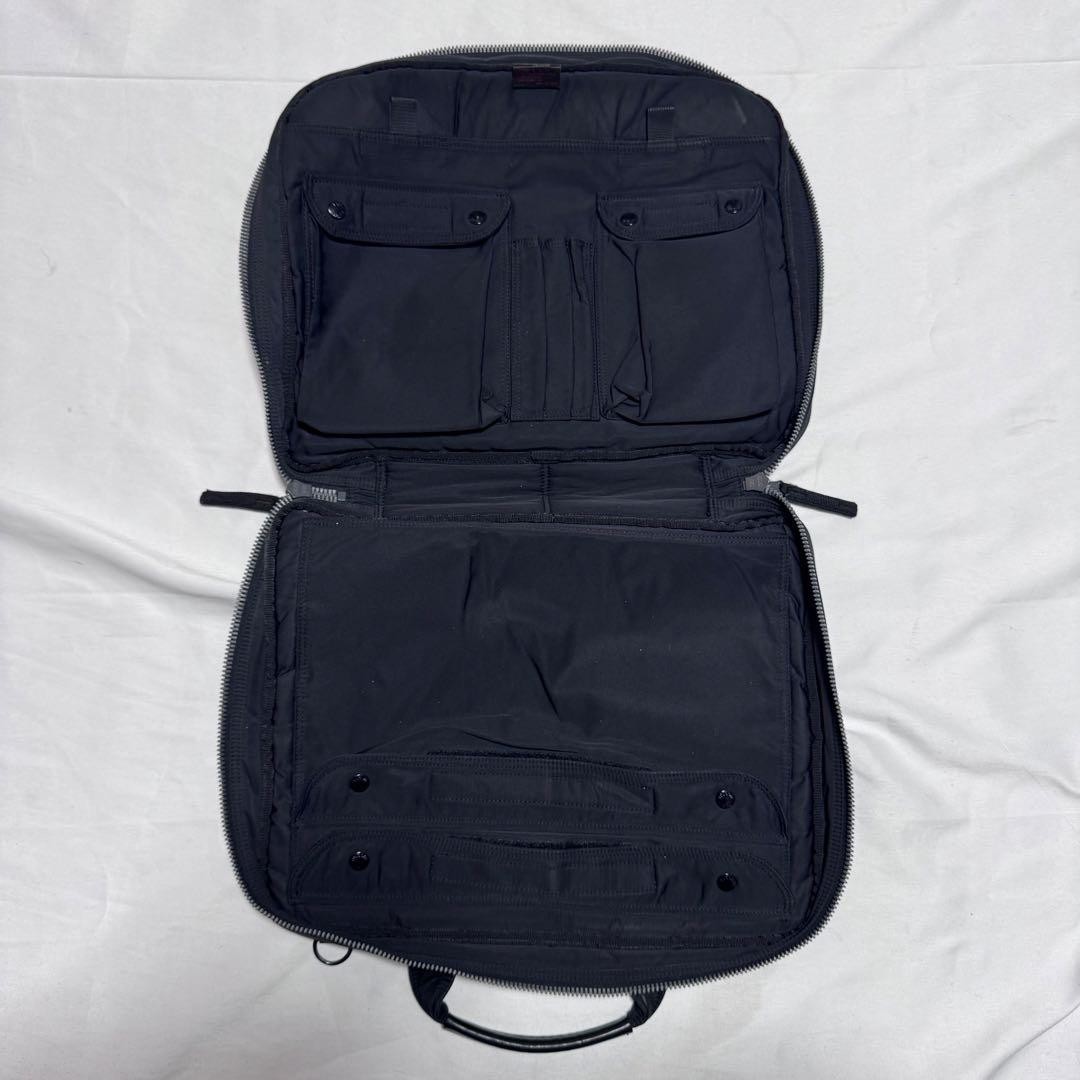 Authentic Yoshida Kaban PORTER Luggage Label Black Leather 42cm Tote Bag