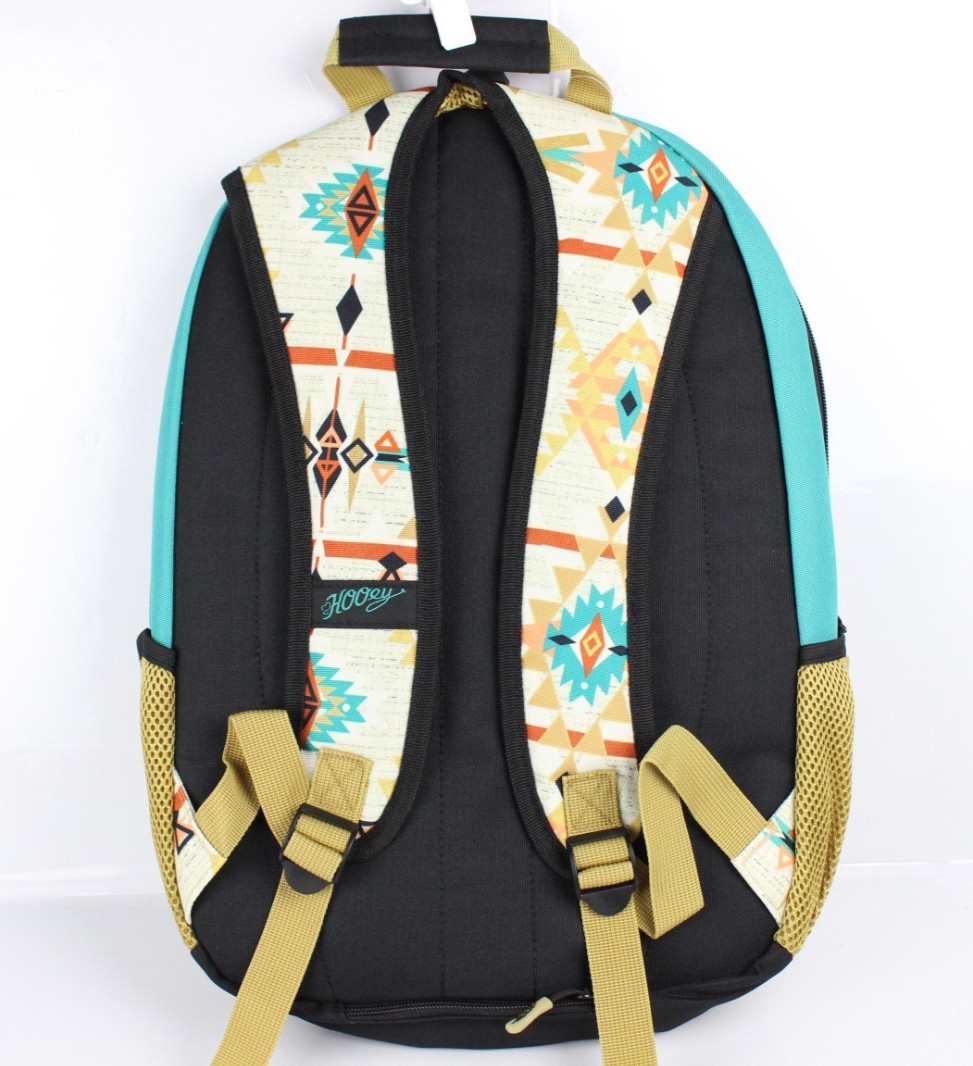Hooey Rockstar 20L Backpack Cream Pink Aztec Pattern Turquoise Gold BP052CRTQ