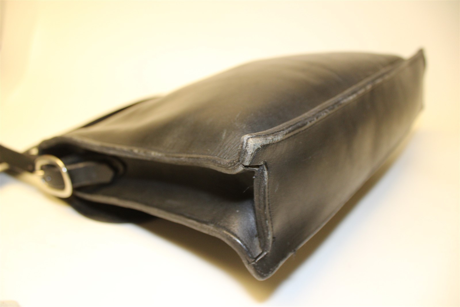 Premium Thick Leather Hand Crafted Large Black Messenger Bag