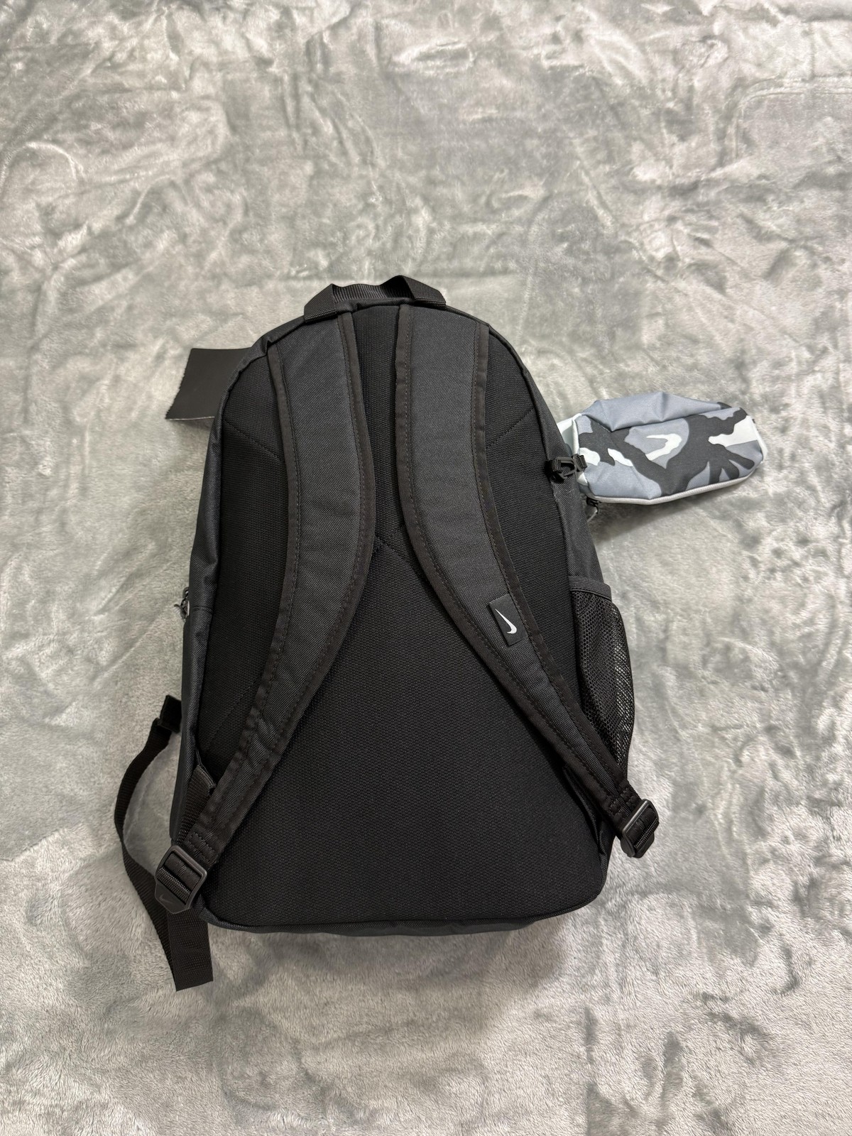 New Nike Backpack Medium Black Gray Camo Swoosh Zip Daypack BA5970 010