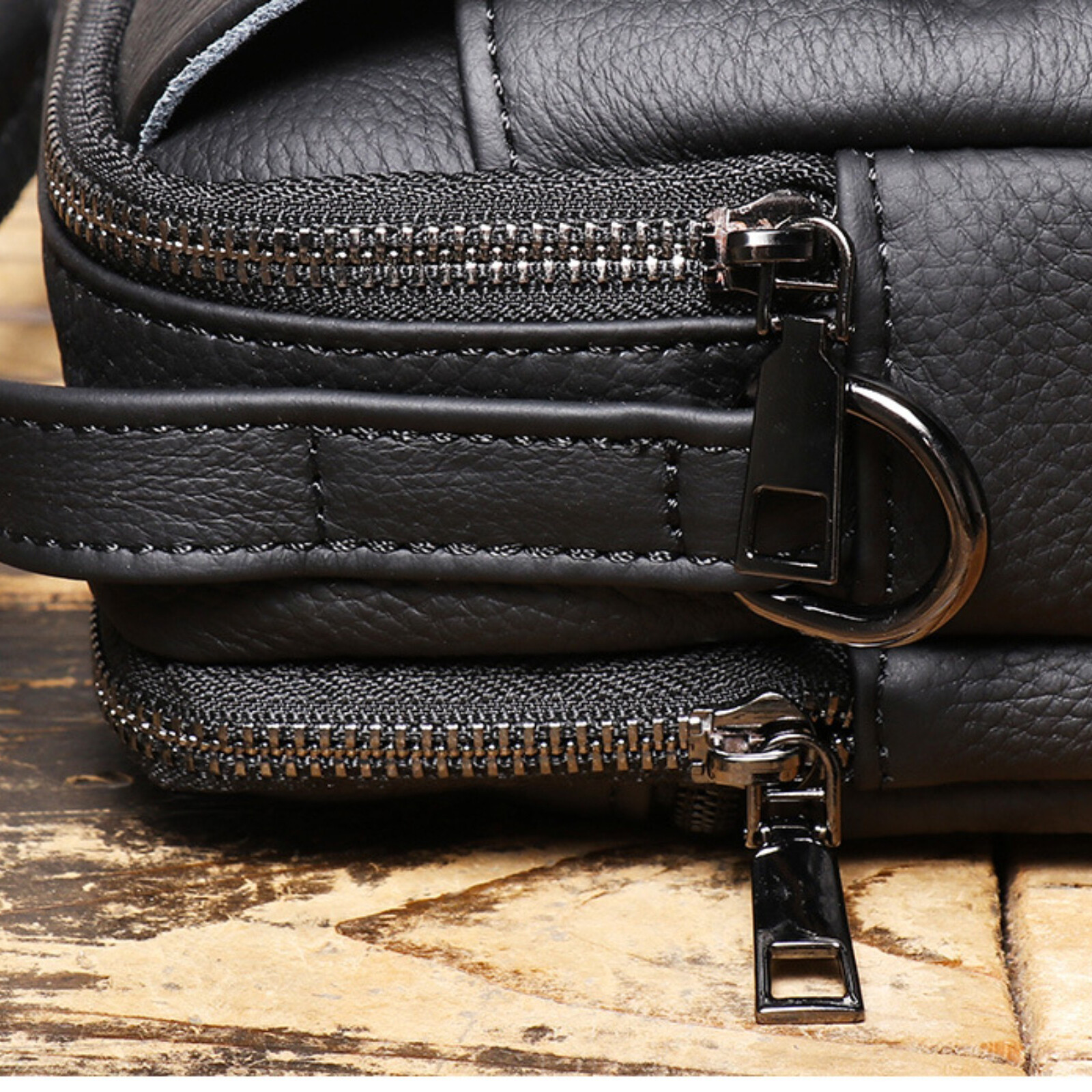 Men’s Small Leather Crossbody Bag Compact Travel Shoulder Bag Organizer