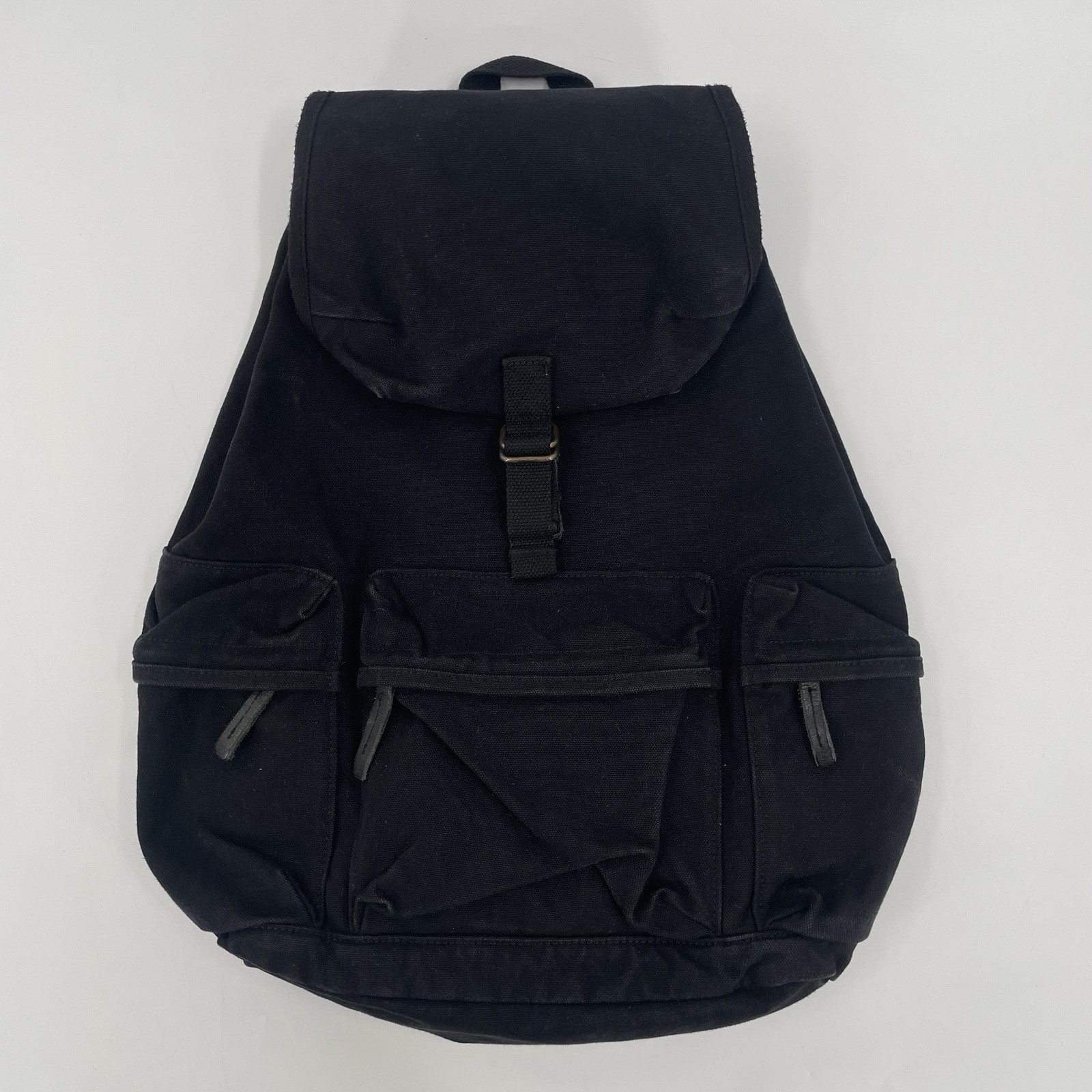 Gootium Black Thick Canvas Rucksack Backpack – Drawstring / Buckle Closure