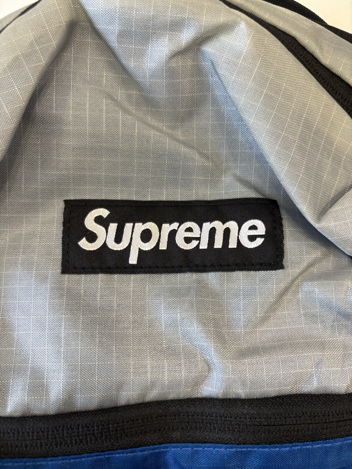 NEW Supreme FW23 3D Logo Backpack Blue Black Box Logo X-Pac Ripstop School Bag