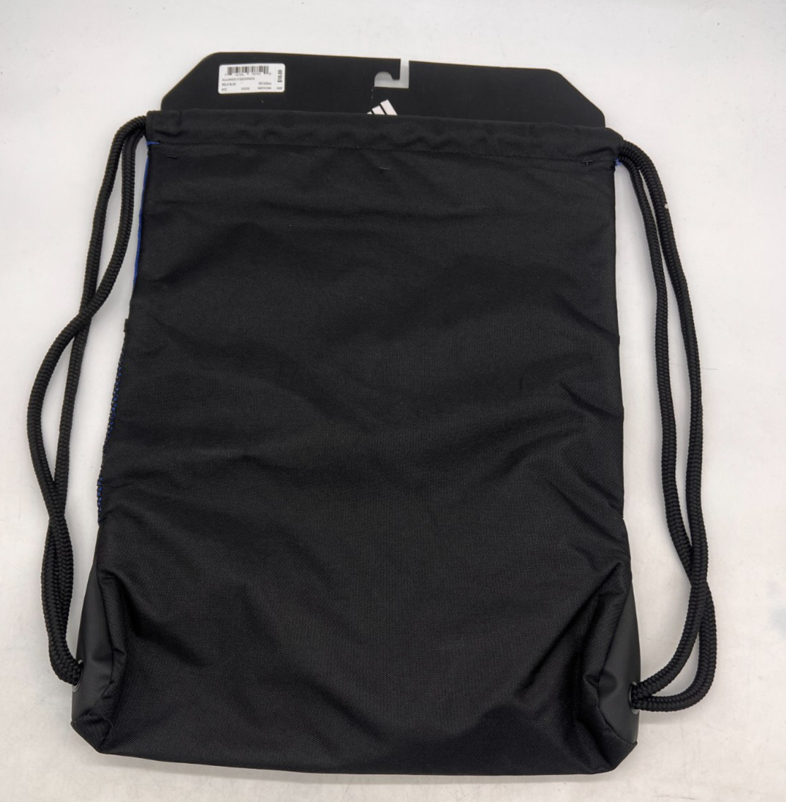 Adidas Blue w/ Black Alliance II Drawstring Backpack w/ Media Safe Lined Pocket