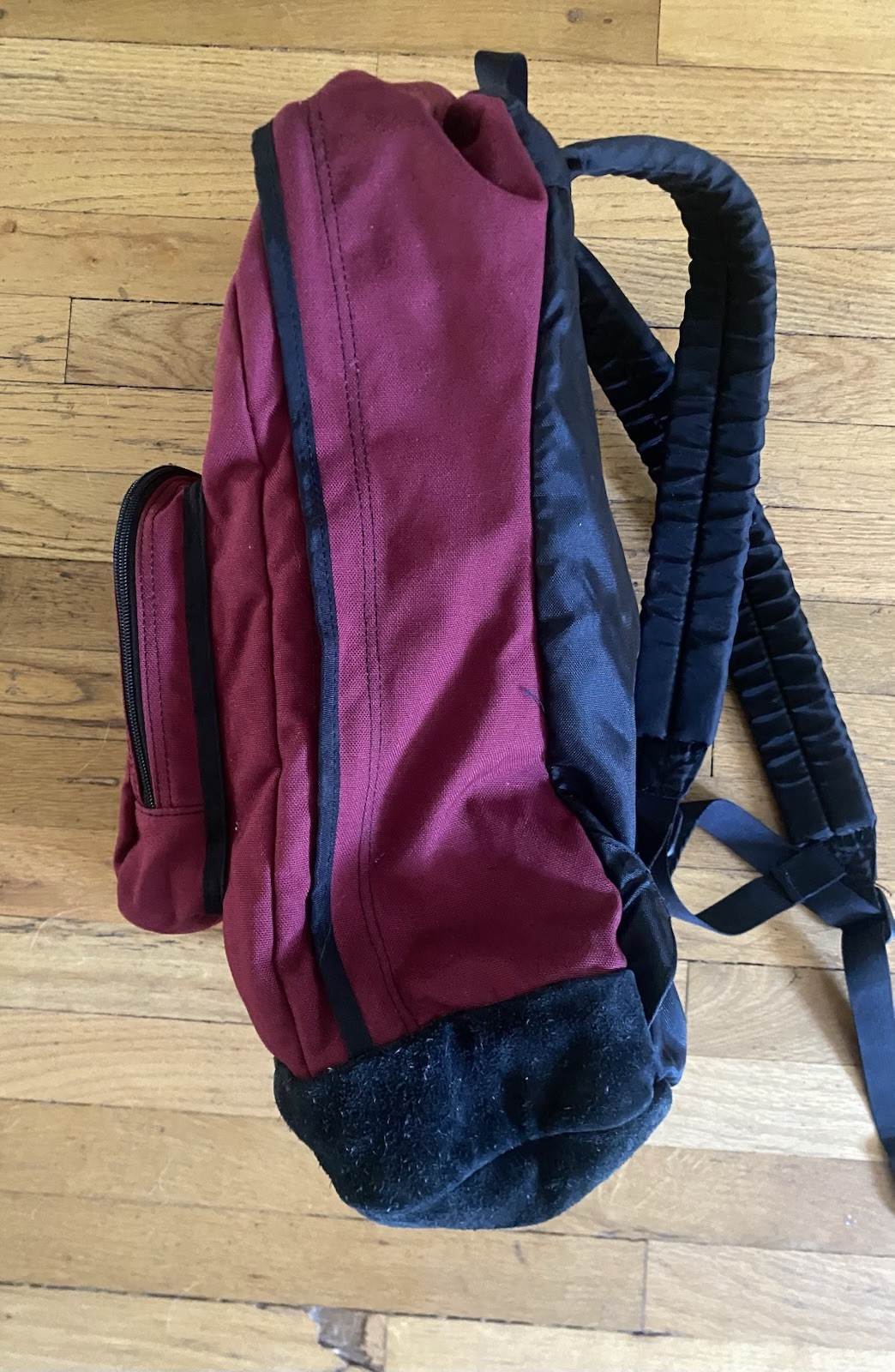 Vintage Y2K Nike Leather Suede Bottom Retro Red Backpack Bag Center Swoosh 90s