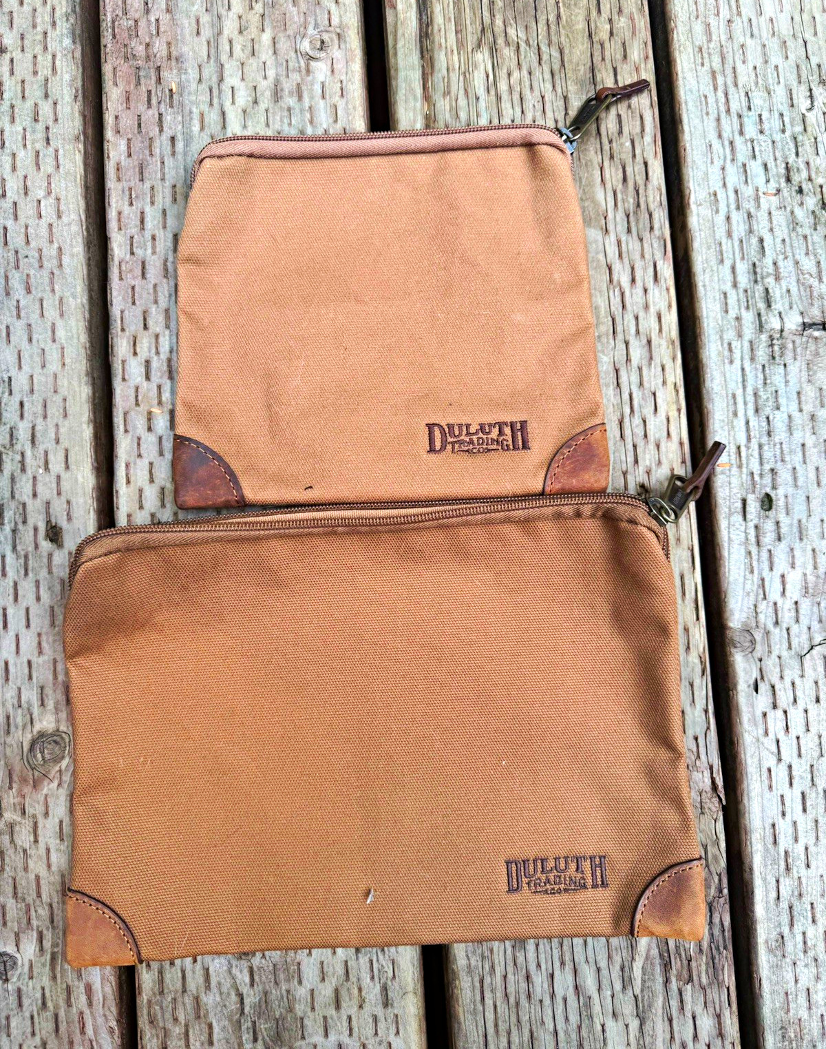 Duluth Trading Co. Brown Solid Zip Pouch Bags Lot of 2, Unisex Adults