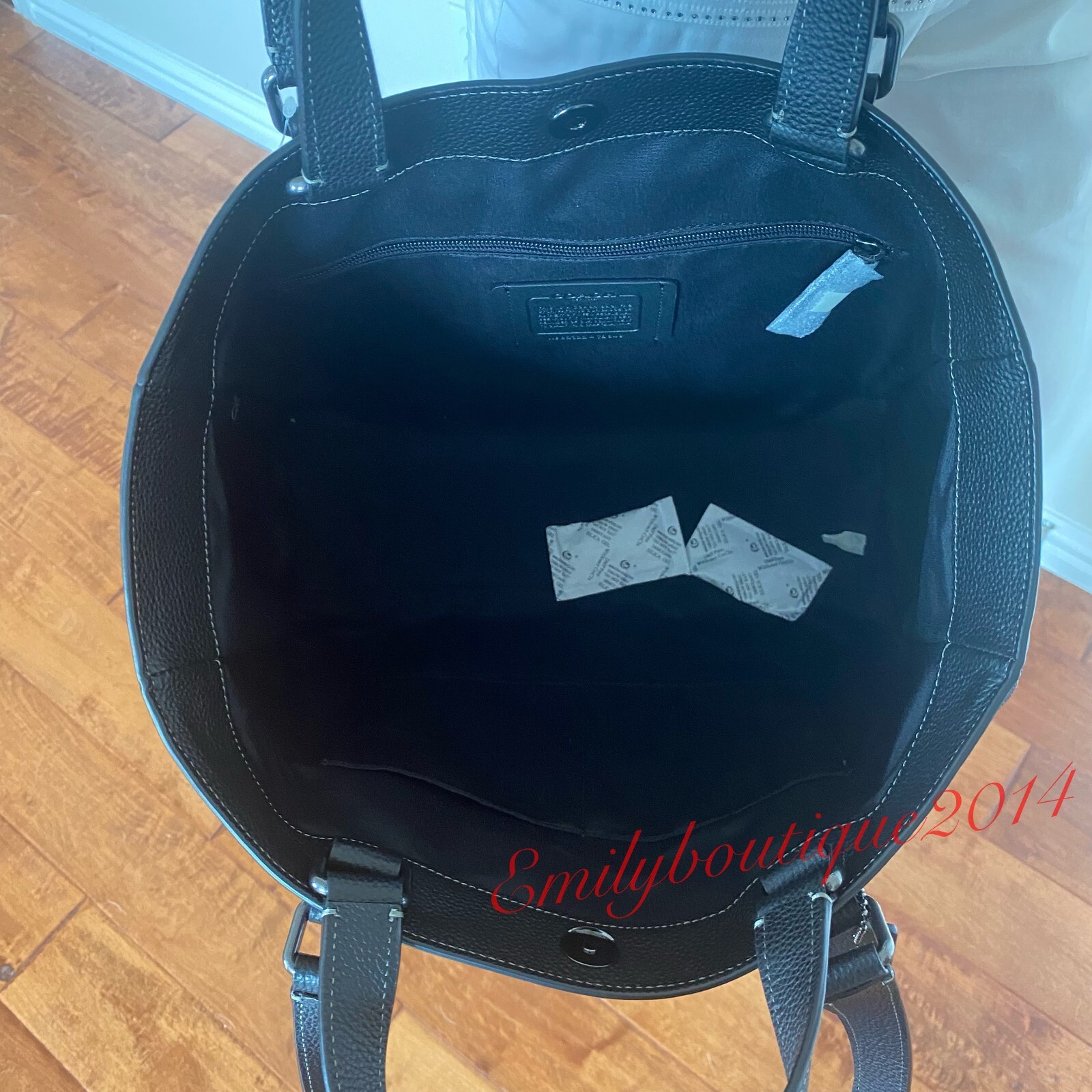 Coach CB849 Hudson Double Handle Tote Signature Canvas & Leather Charcoal Black