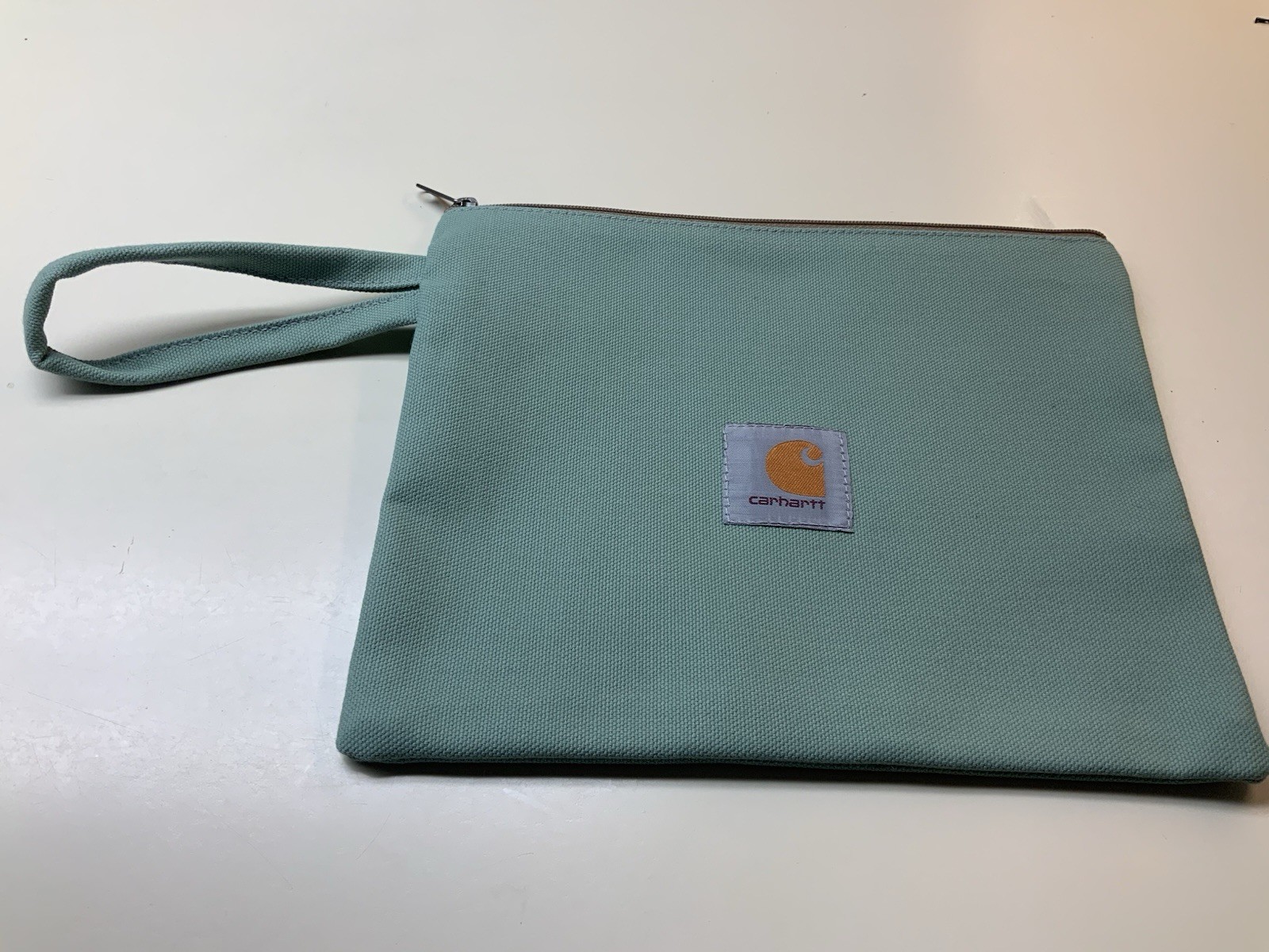 Carhartt Mint Green Pouch With Wrist Strap. 9.5”x8”. CANVAS. NEW.