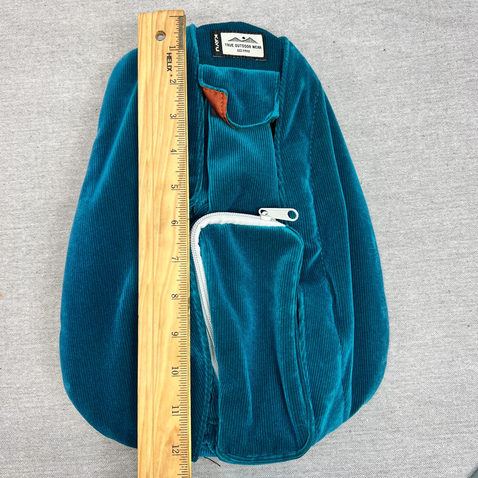 KAVU Original Rope Cordouroy Sling Pack w/ Adjustable Shoulder Strap Artic Teal
