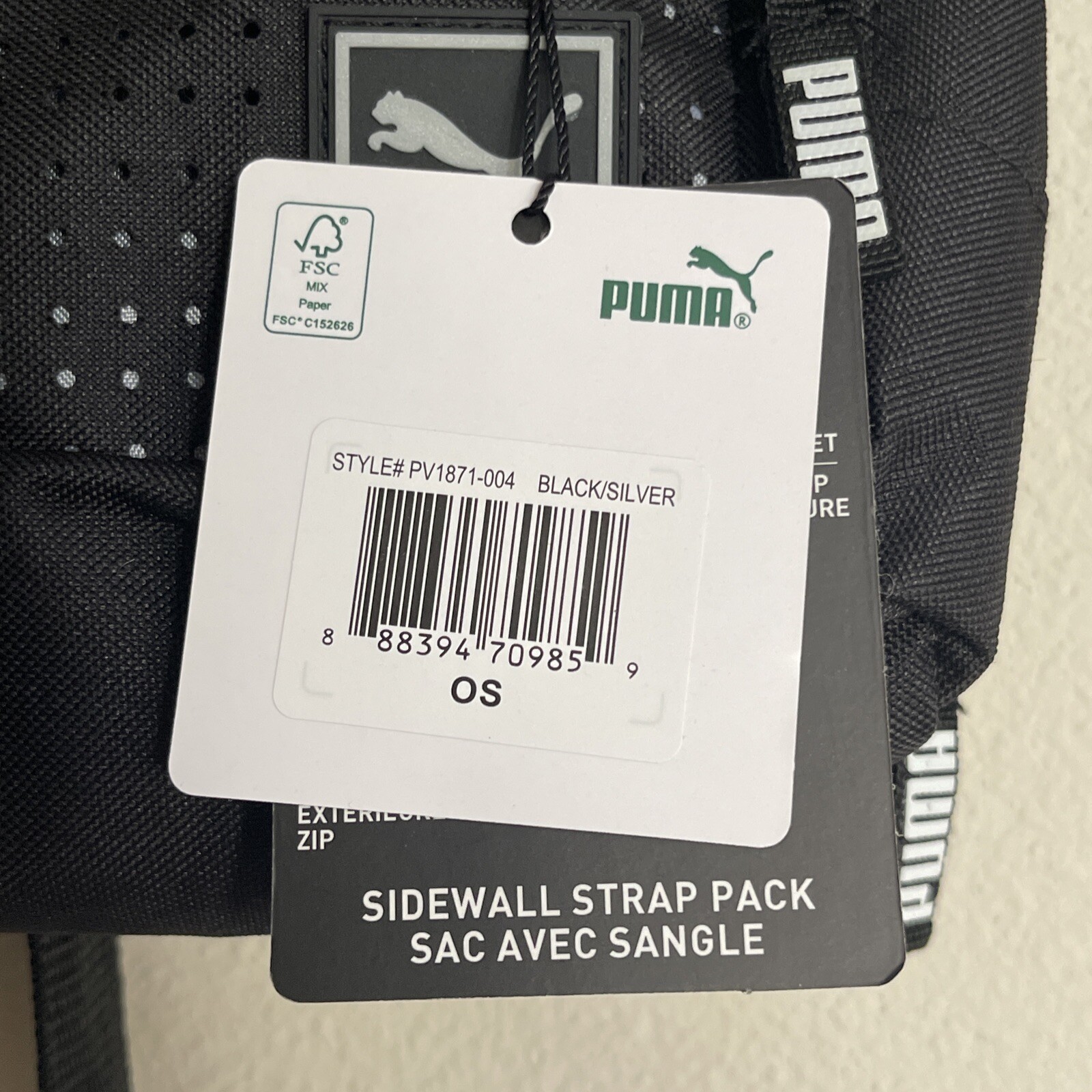 PUMA STRAP BACKPACK multiple Zip Pockets Sling Bag Sidewall Strap New With Tags!
