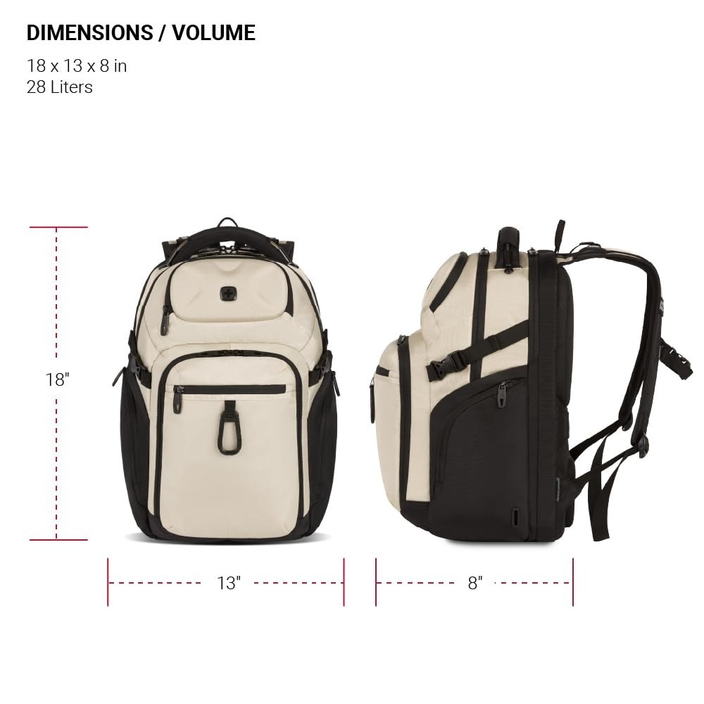 SwissGear Endure ScanSmart Laptop Backpack – Vintage Khaki – 17′