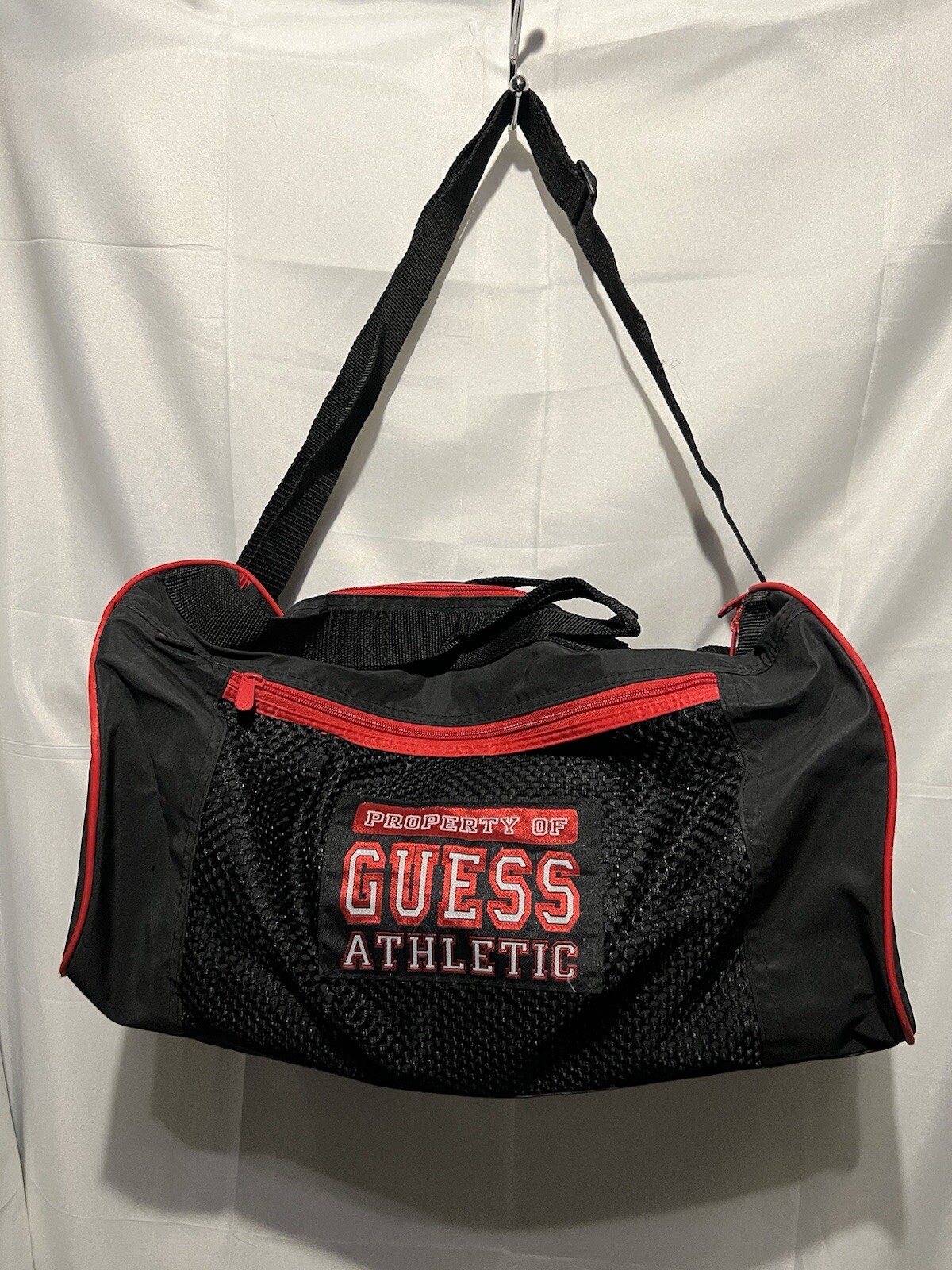 Vintage GUESS Watches Duffel Bag Property of Guess Athletic Spell Out 90s RARE
