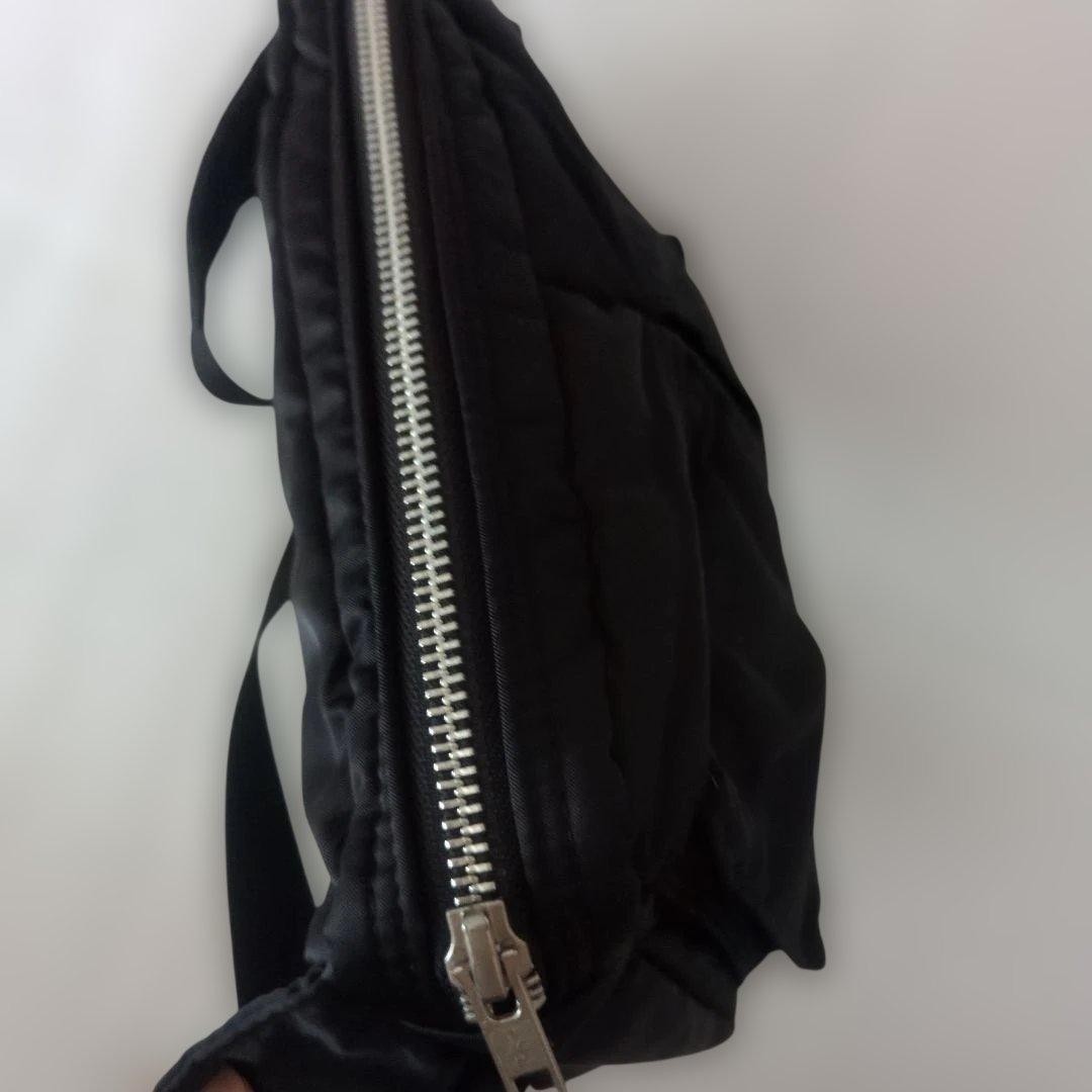 Authentic PORTER Yoshida Kaban TANKER Waist Bag Black 15cm x 26cm x 4cm Excellen