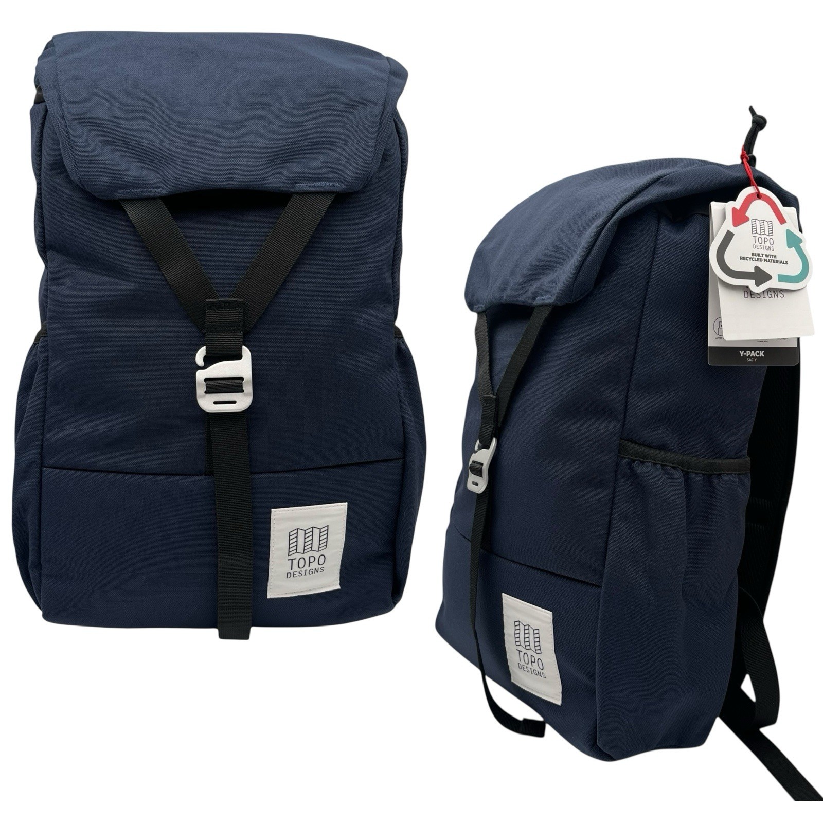 Topo Designs Men’s Y-Pack 24L Backpack Navy Blue Fits 15″ Laptop Travel Friendly