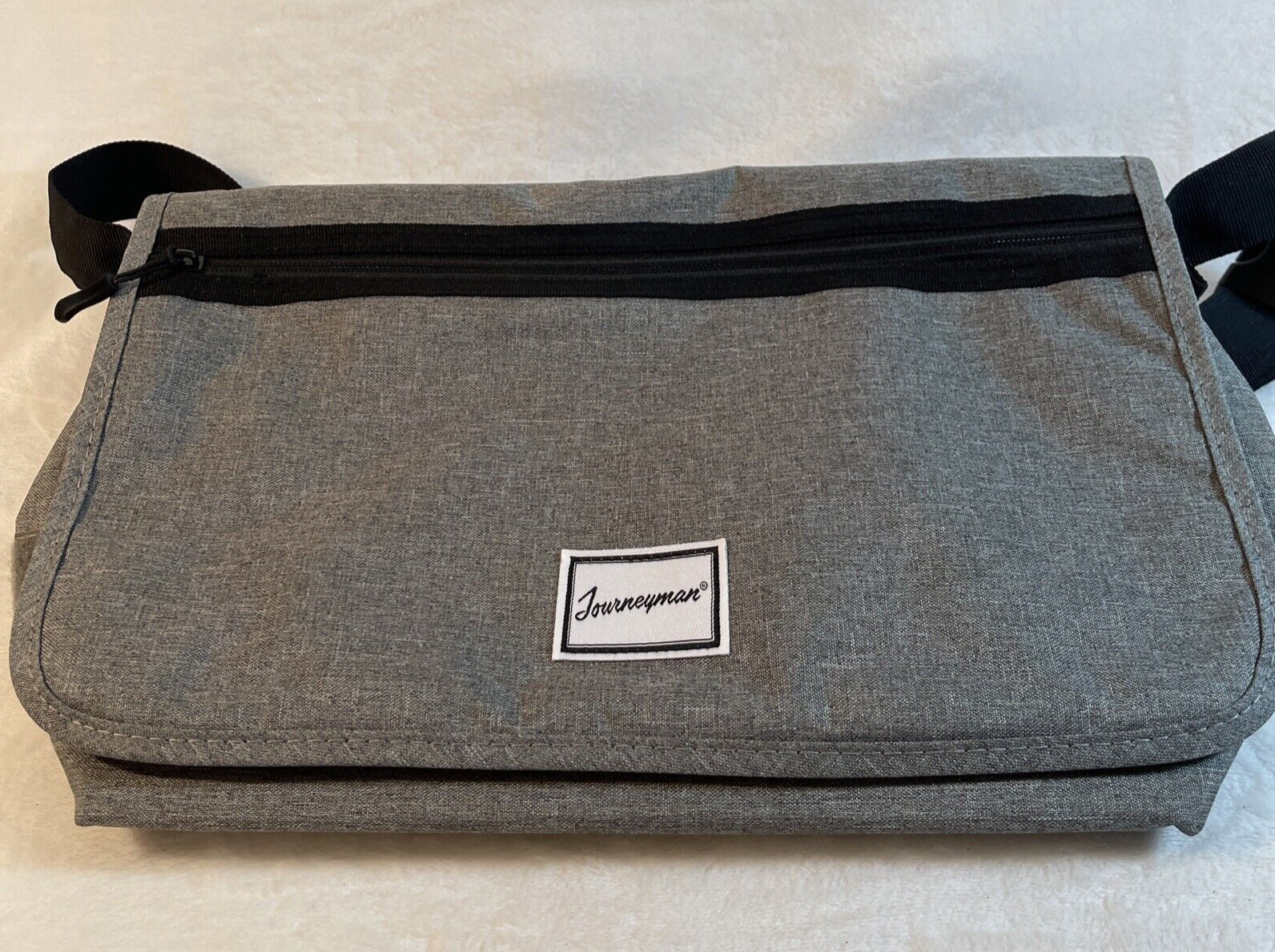 Journeyman Gray Messenger Bag NWT 14x8x6 Shoulder Crossbody Flap Zip Pockets
