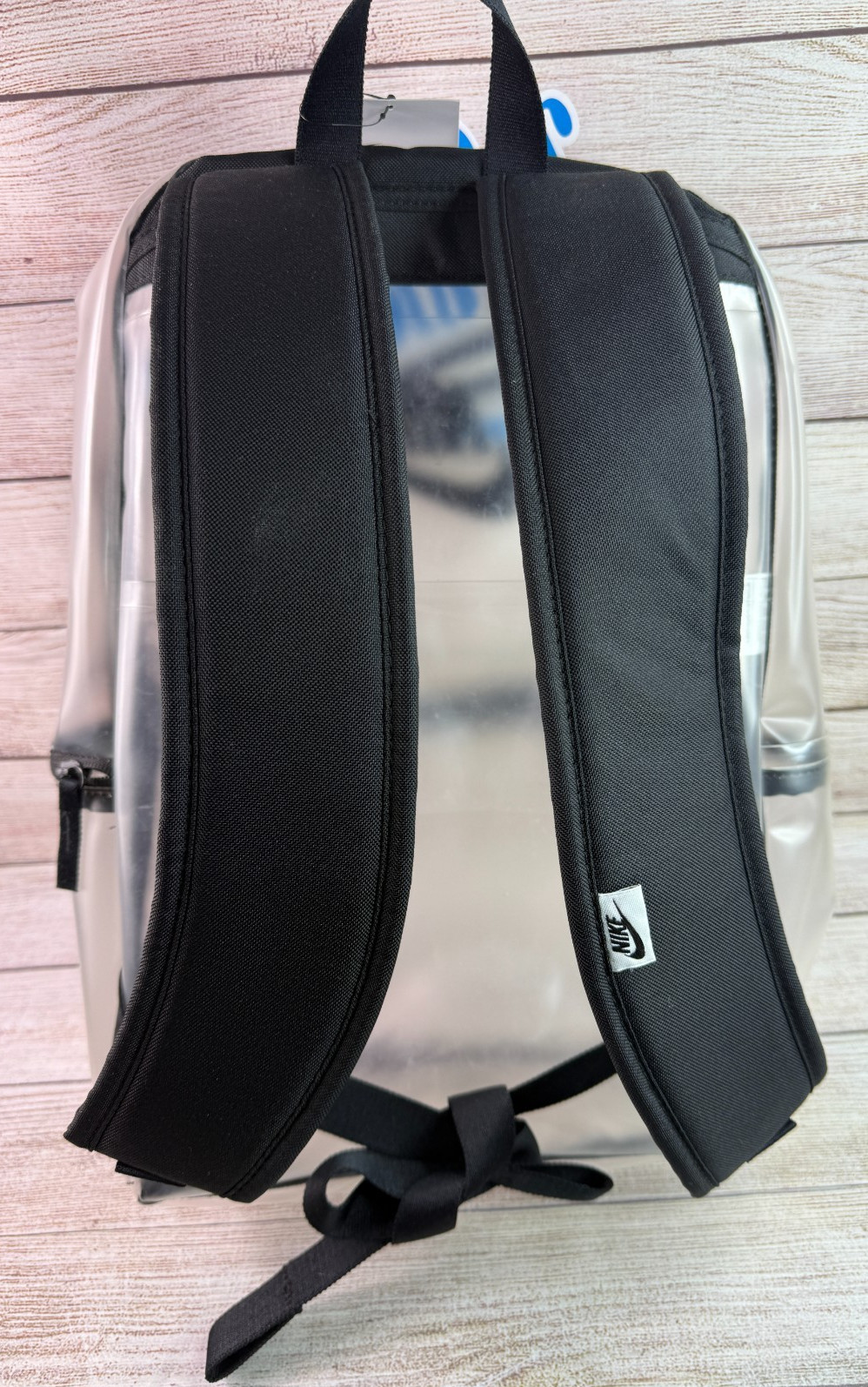 NIKE HERITAGE CRYSTAL BACKPACK CLEAR/BLACK BOOK BAG (25L) HV8920-908 NWT