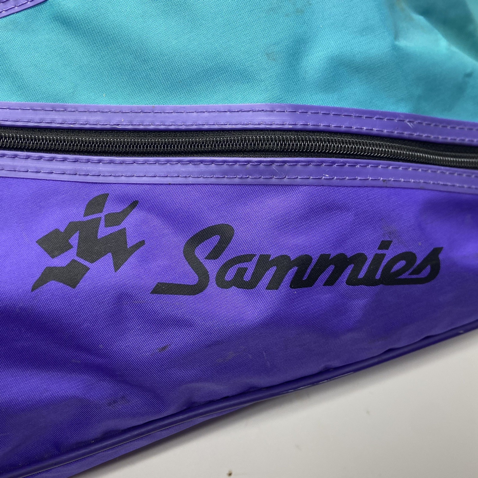 VTG 90s Sammies/Samsonite Large Oversized Duffle Bag Y2K Purple Teal Color Block