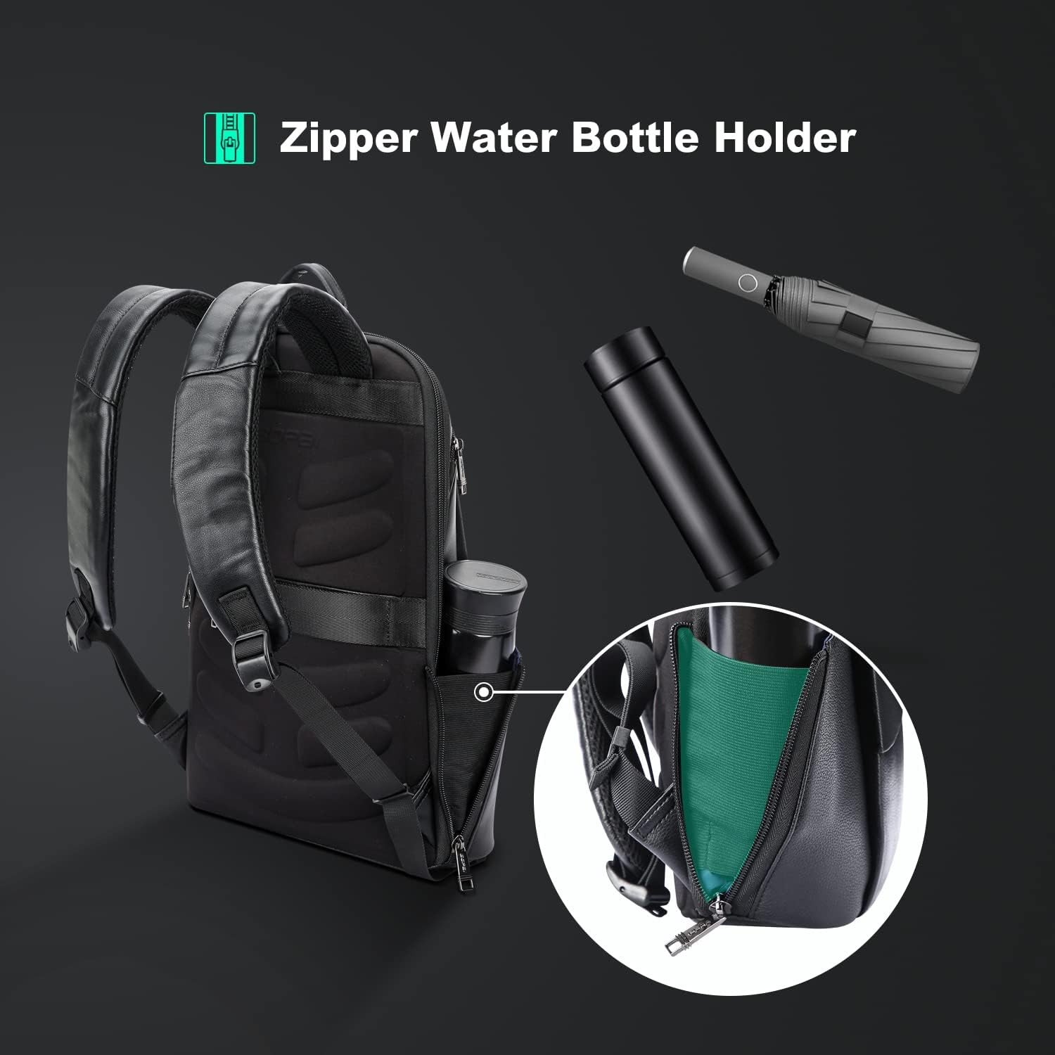 Unisex Slim Genuine Leather Laptop Backpack Men for 15-15.6 Inch Business Smart