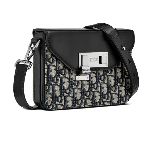 DIOR Lock Leather Crossbody Bag Medium Men’s 7.5*1.6*5.5 in