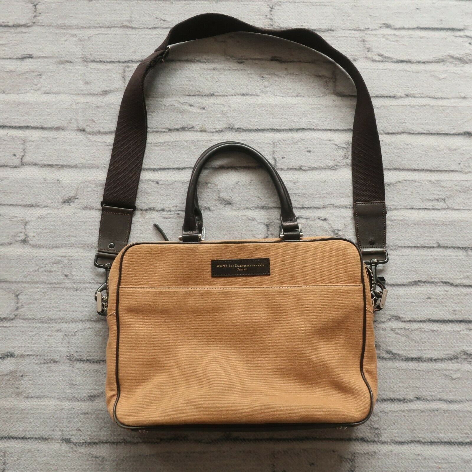 Rare WANT Les Essentiels De La Vie Organic Satchel Briefcase Bag Computer