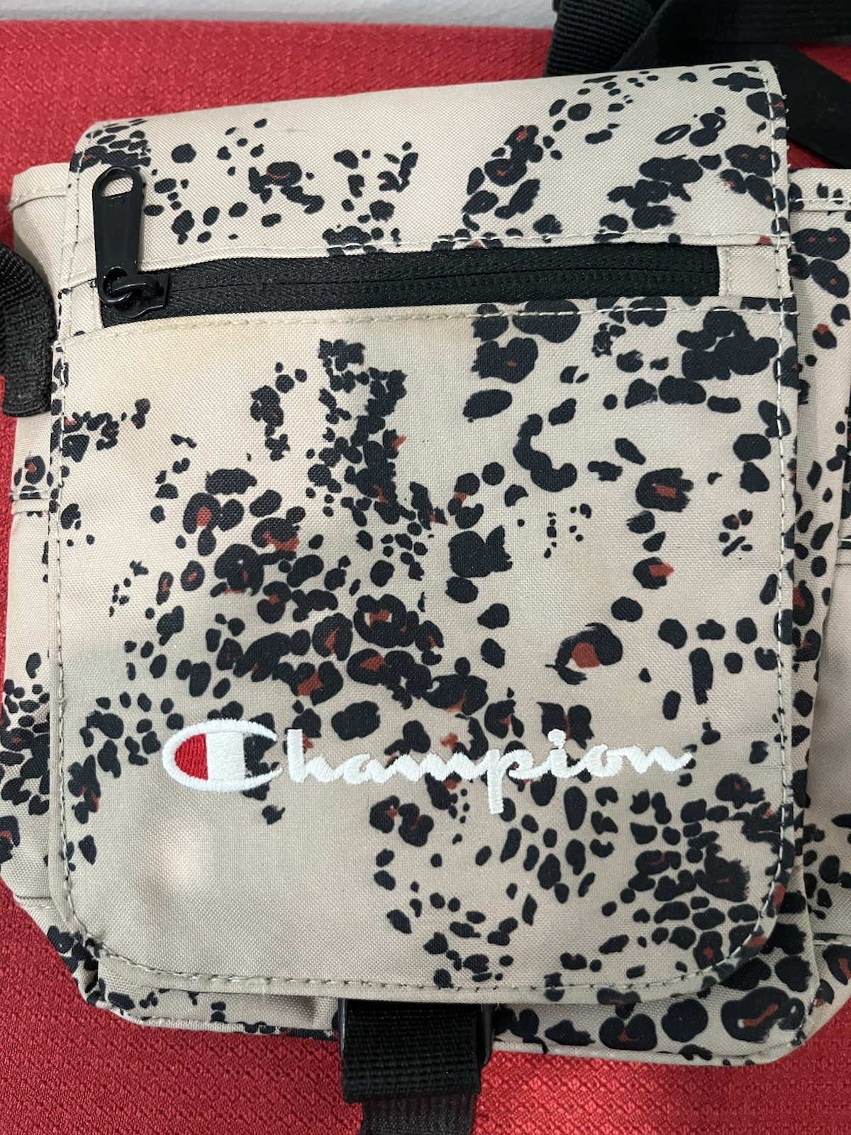 Champion Leopard Print Crossbody Bag Adjustable Messenger Utility Shoulder Pouch