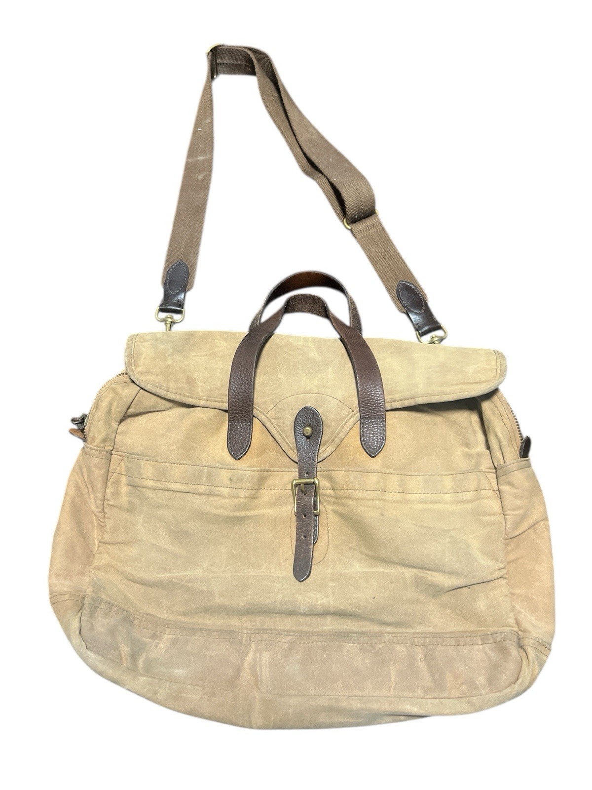 J Crew Dry Goods Abingdon Canvas Messenger Bag Cotton Leather Shoulder Bag