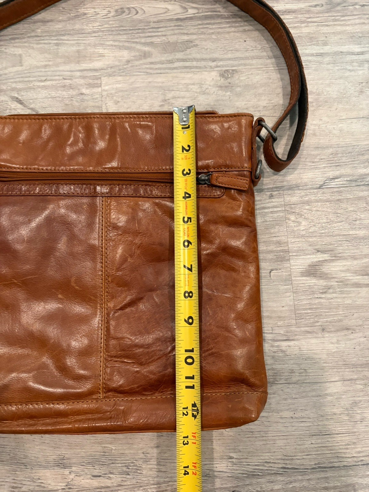 Jack Georges Brown Crossbody Bag Zip Closure Lined Inner Pockets