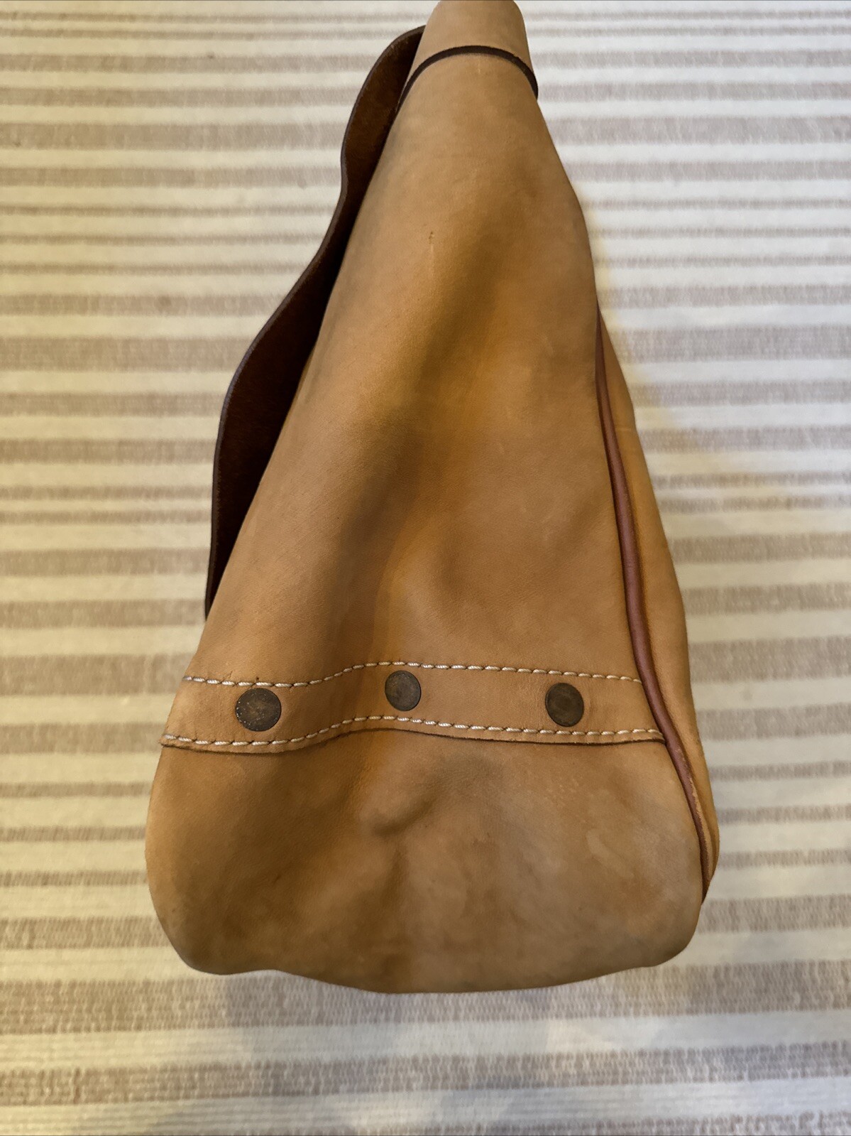 McGuire Nicholas Two Tone Leather Messenger Bag VGUC