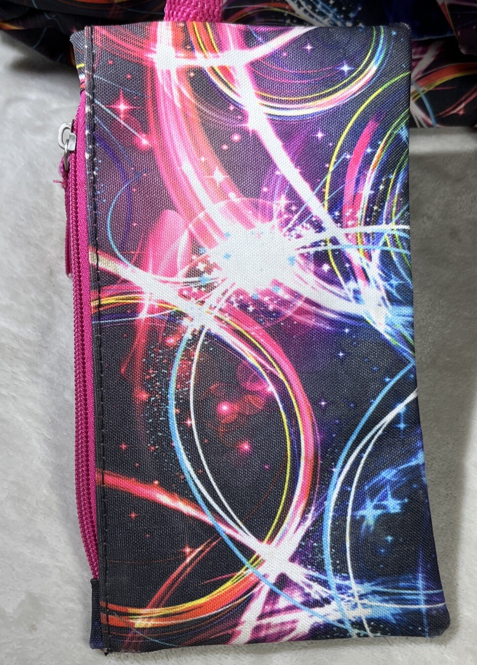 Confetti Brand Backpack School Book Bag Multi Color With Small Zip Bag READ