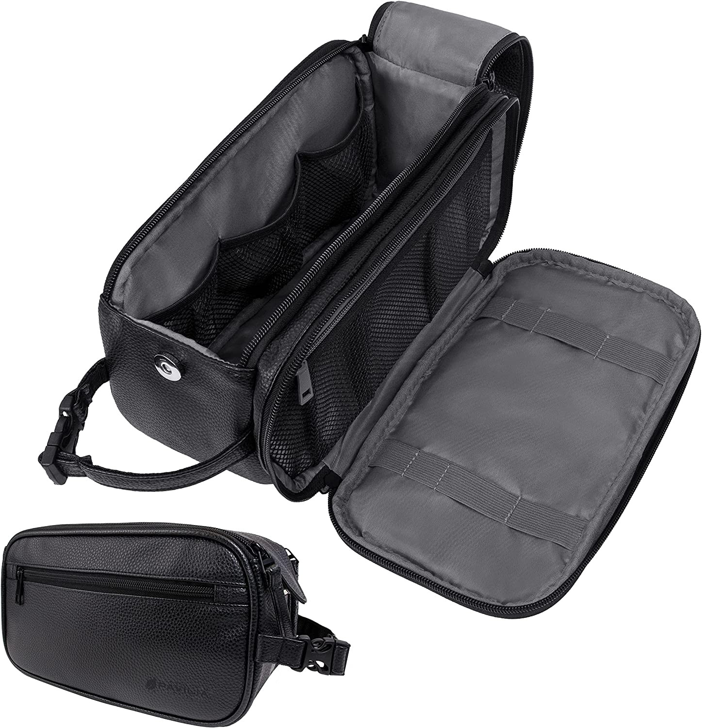 Bolsa aseo hombre viaje neceser organizador PU cuero resistente agua grooming
