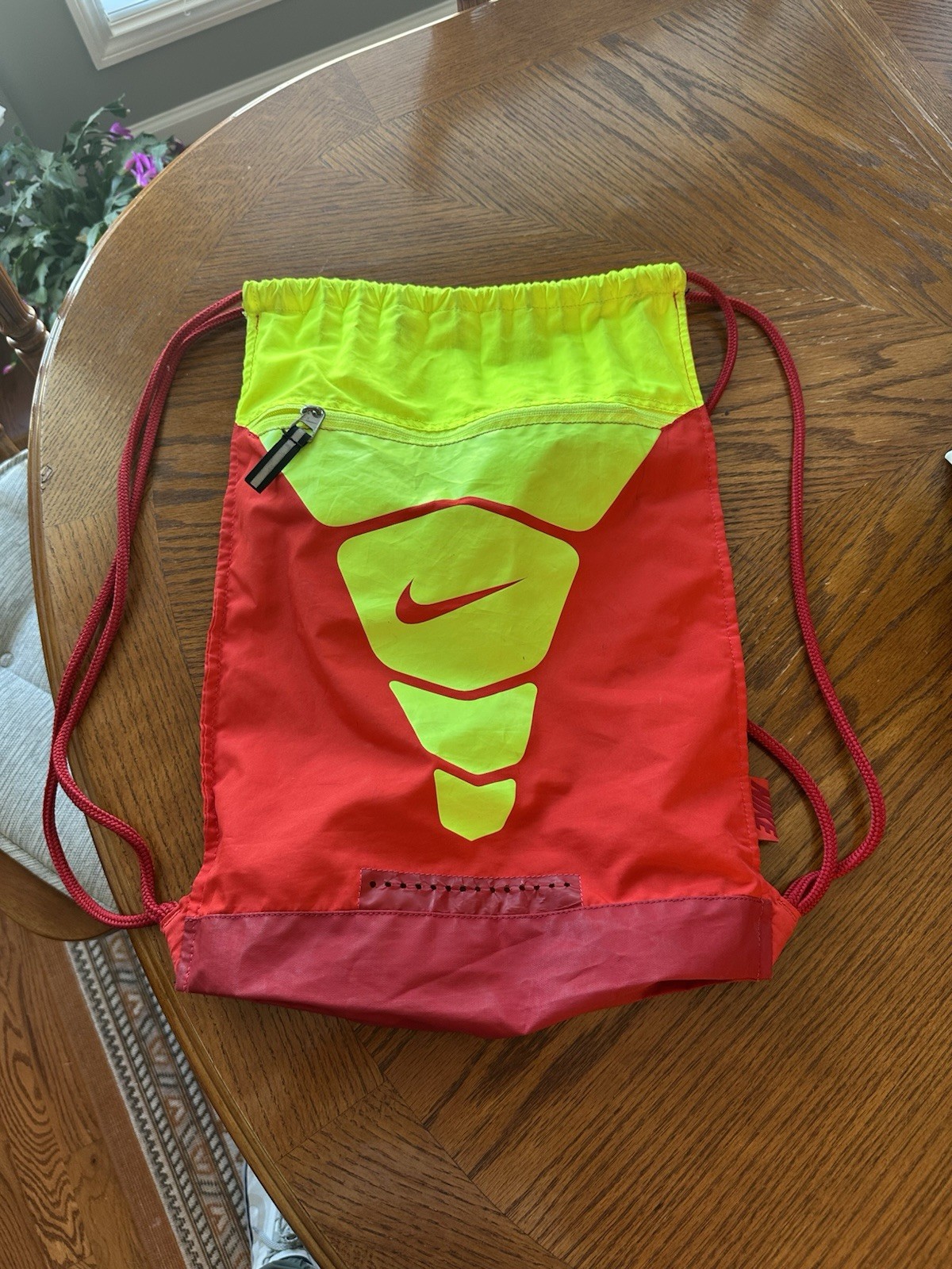 Nike Red/Neon Yellow Backpack Gym Bag. 14 X 20. J9