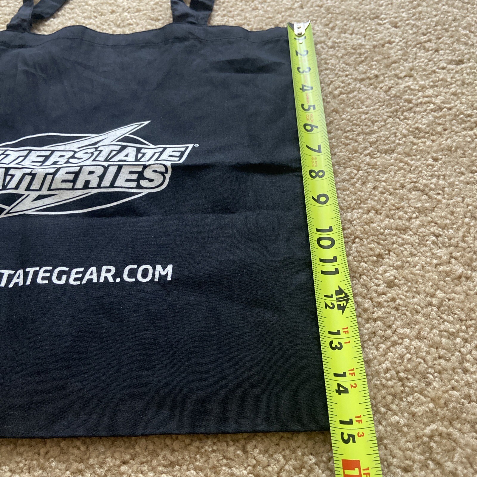Interstate Batteries Black Tote Bag 15” x 14.5” 100% Cotton