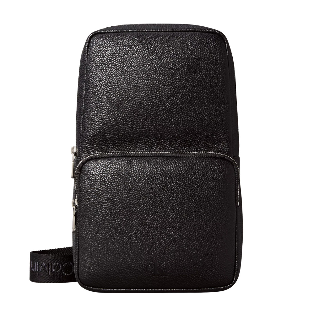 NWT Calvin Klein Men’s/Unisex Leather All Day Sling Bag New With Tag Black